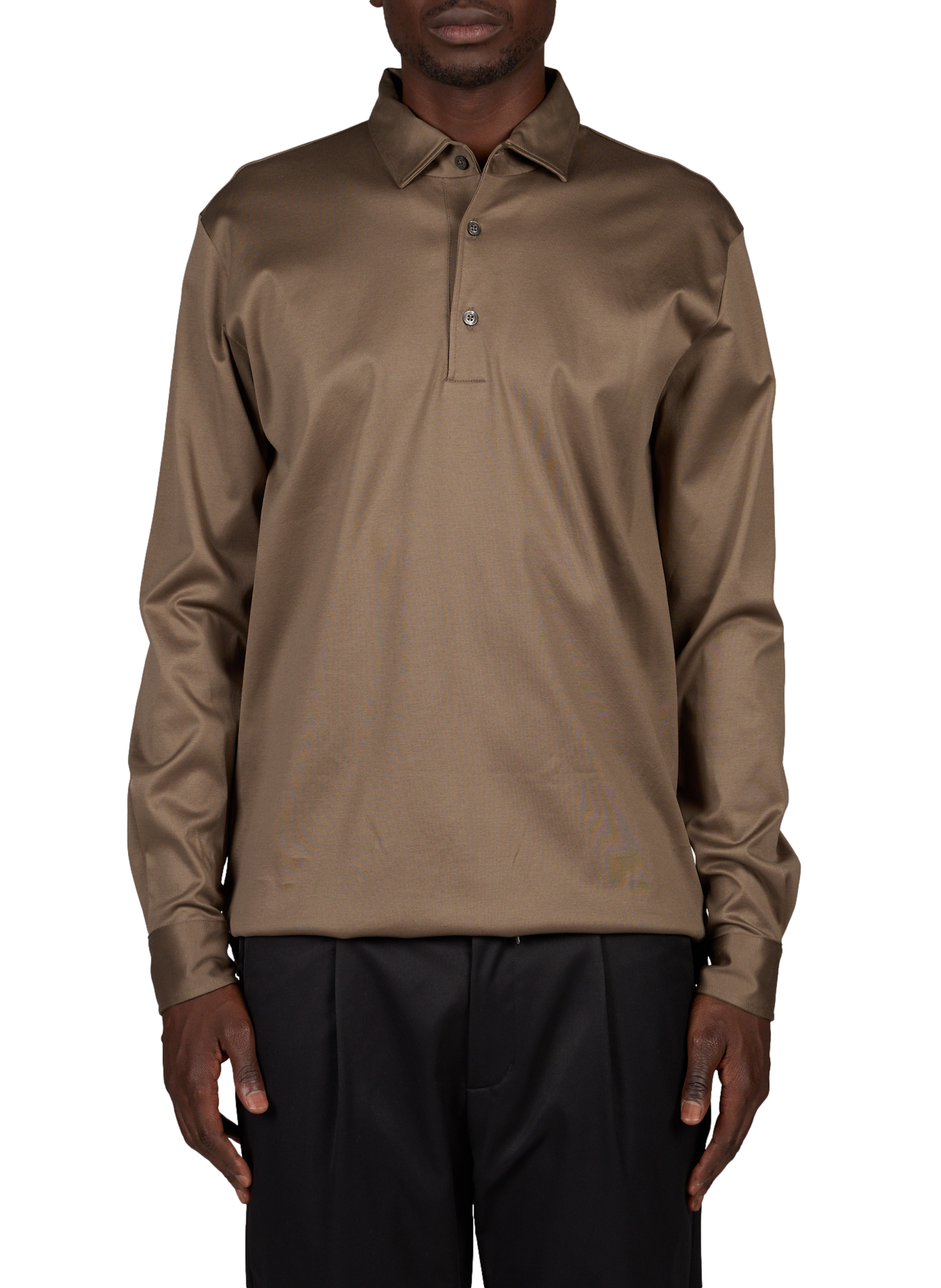 Gerader Baumwoll-Poloshirt AURELIEN Grau