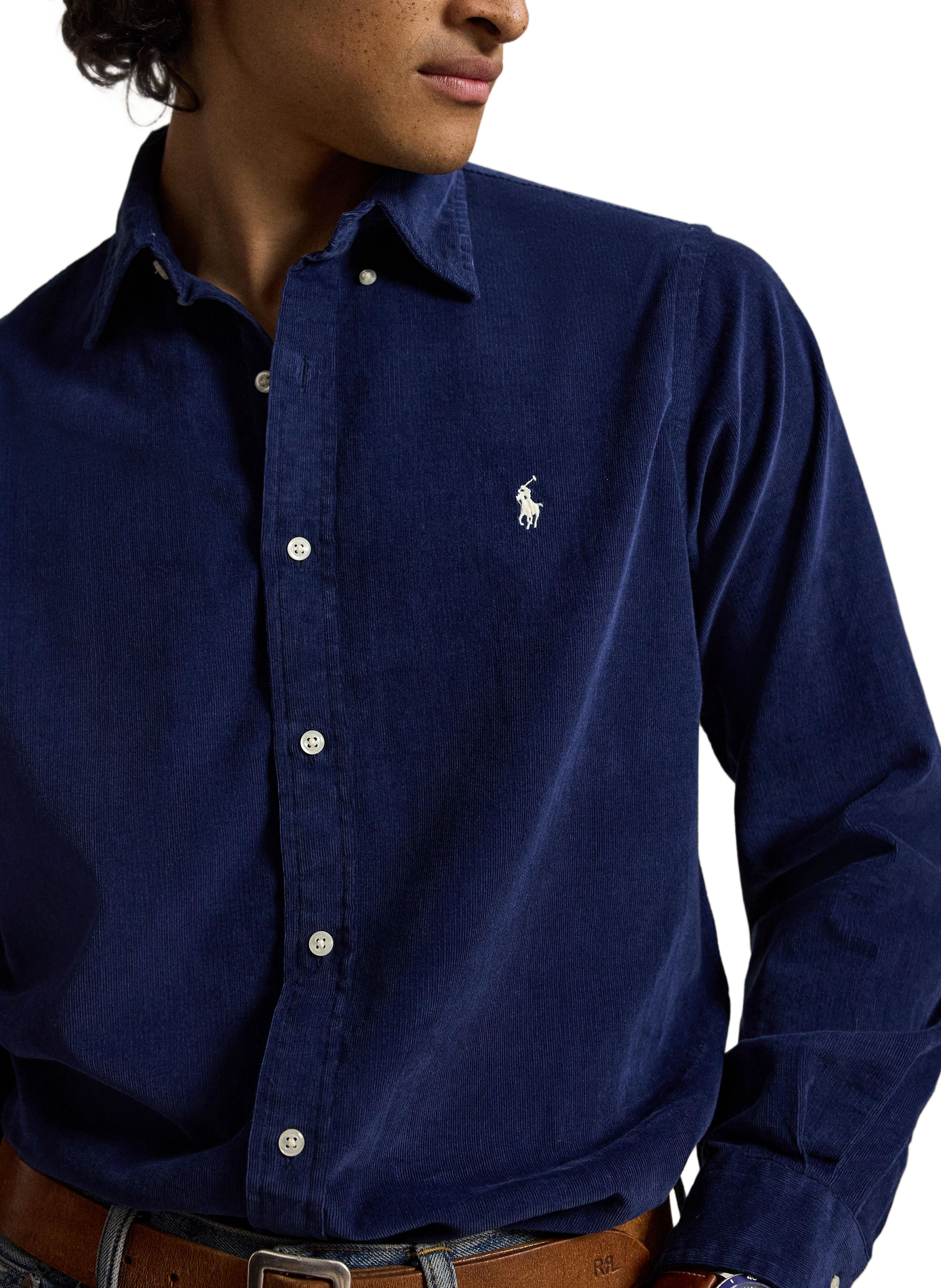 Rechte corduroy hemd van katoen POLO RALPH LAUREN Blauw