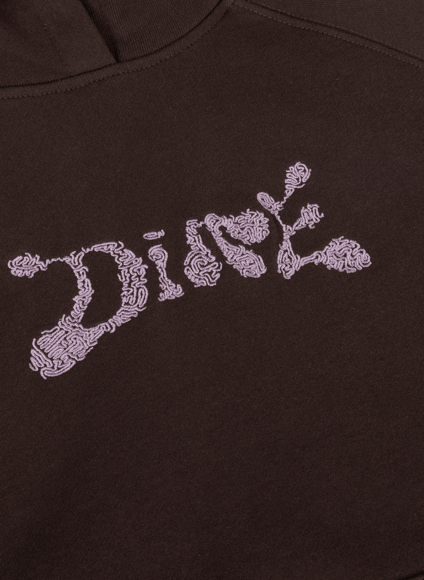 Straight sweatshirt with embroidered logo in cotton. DIME Brown