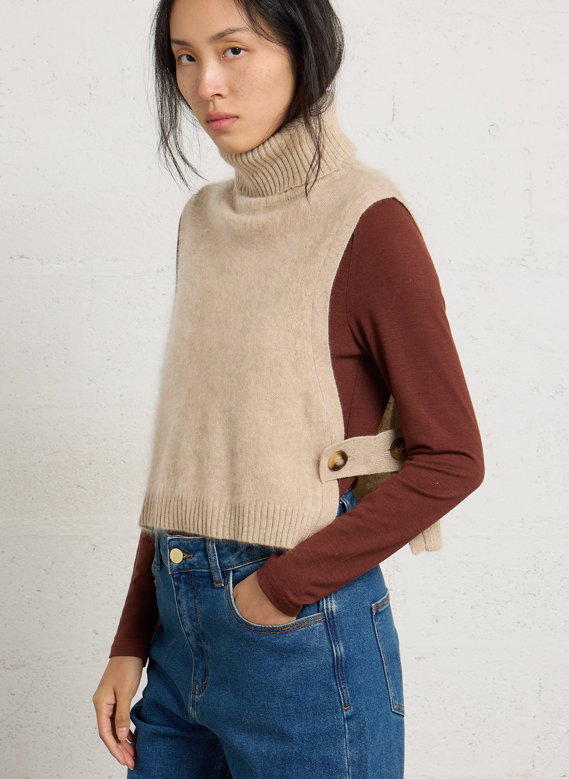 Pull droit en laine reine MAISON 123 Gris