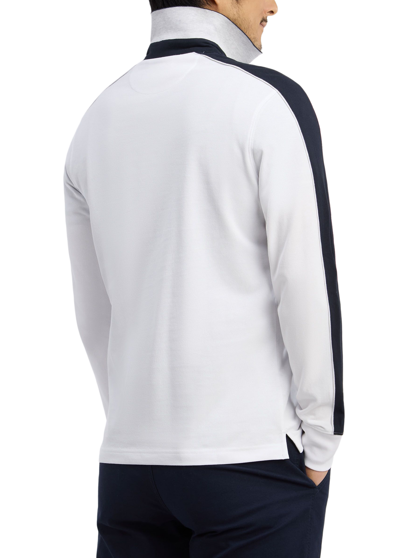 Polo manches longues en coton EDEN PARK White