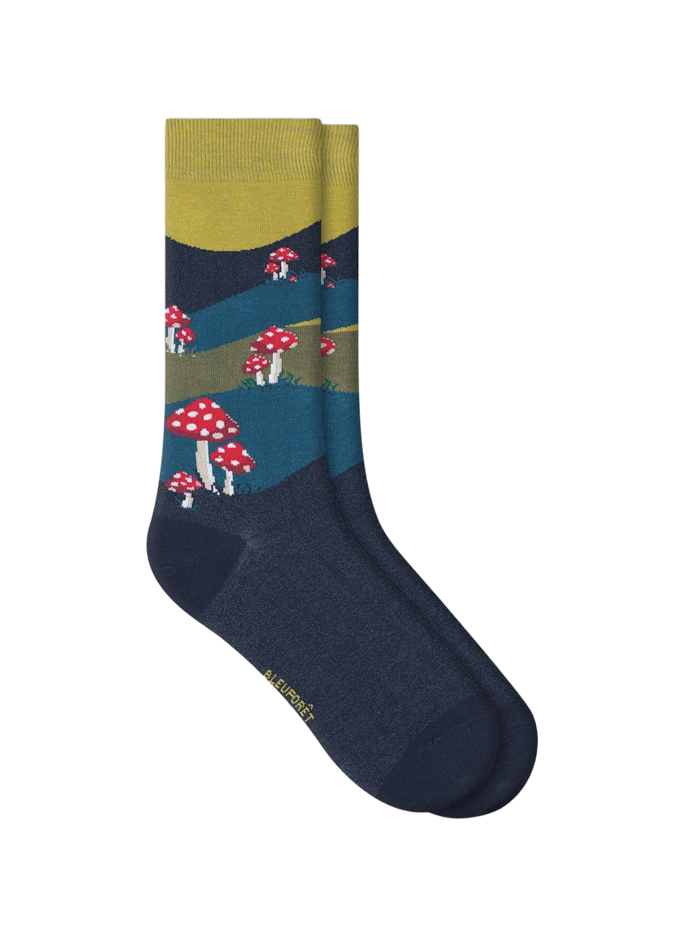 Jacquard-pattern cotton-blend socks BLEUFORÊT Blue