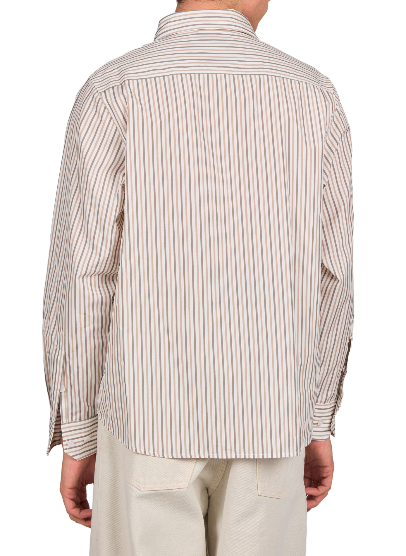 Long-sleeved striped cotton shirt KIDSUPER White