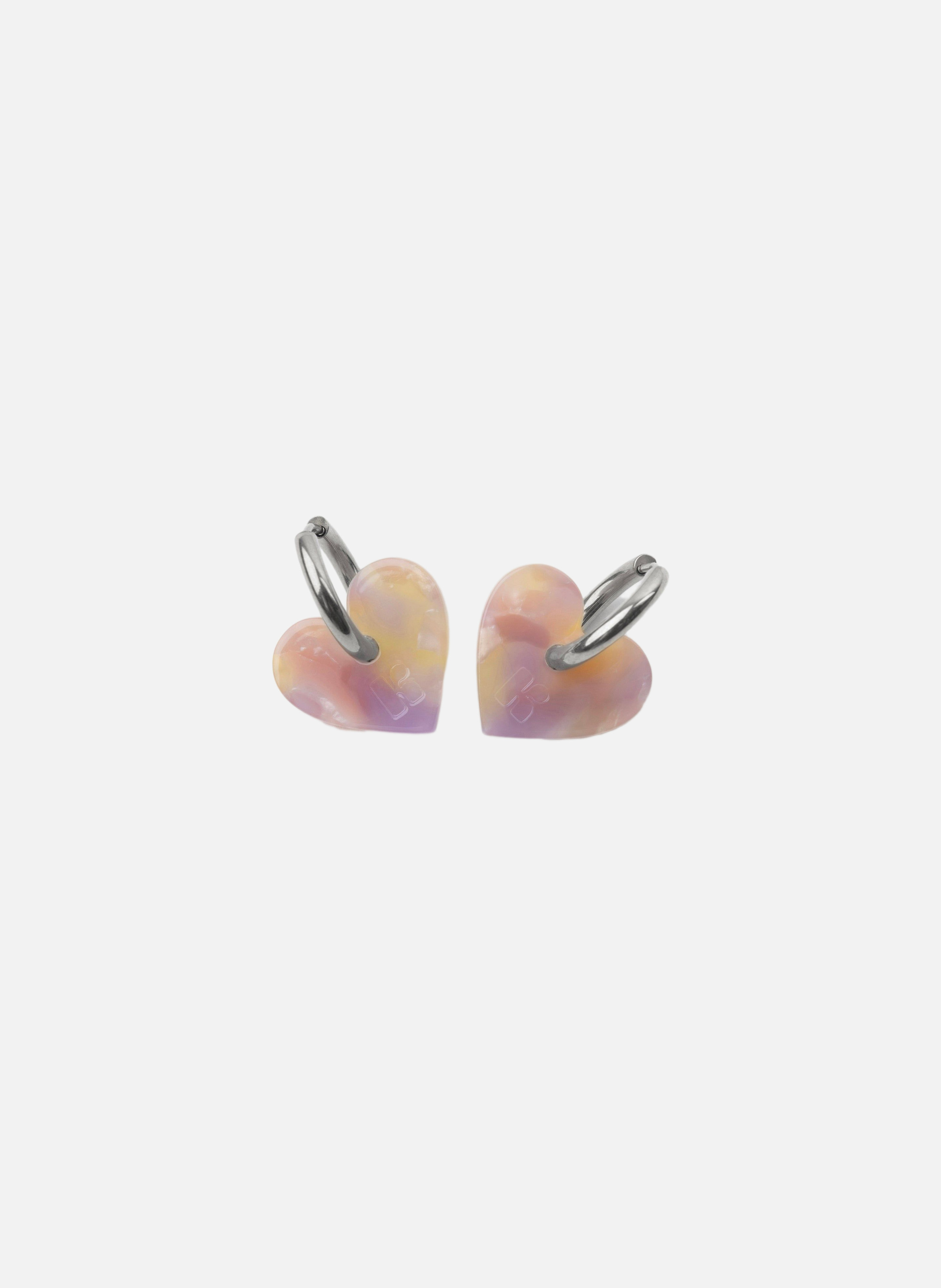 Boucles d'oreilles lova lova avec anneaux en acier inoxydable doré  Rose orangé