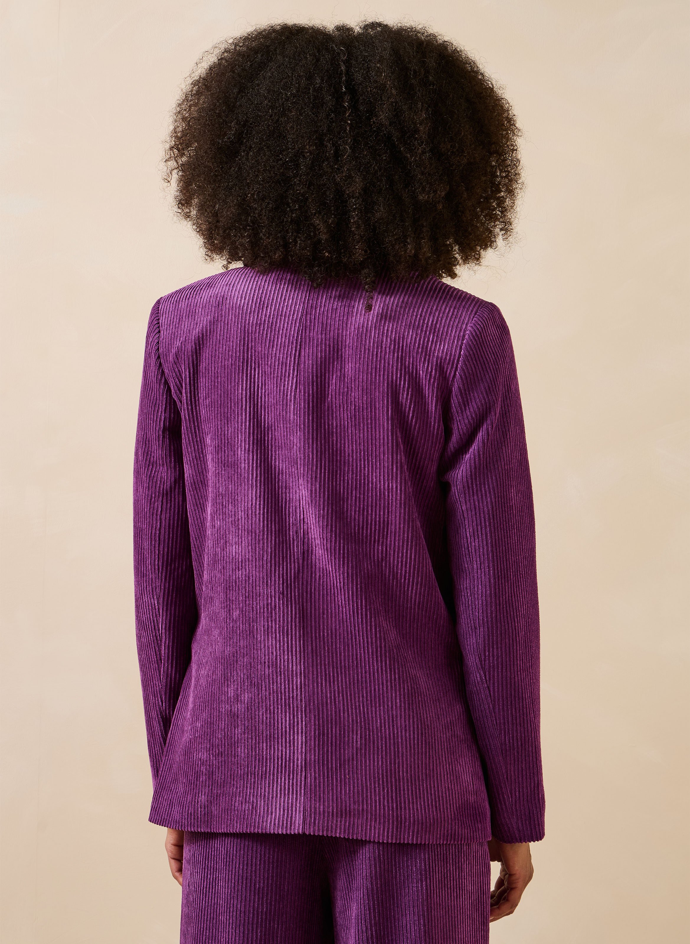 Recht gesneden blazer van ribfluweel LA FEE MARABOUTEE Paars