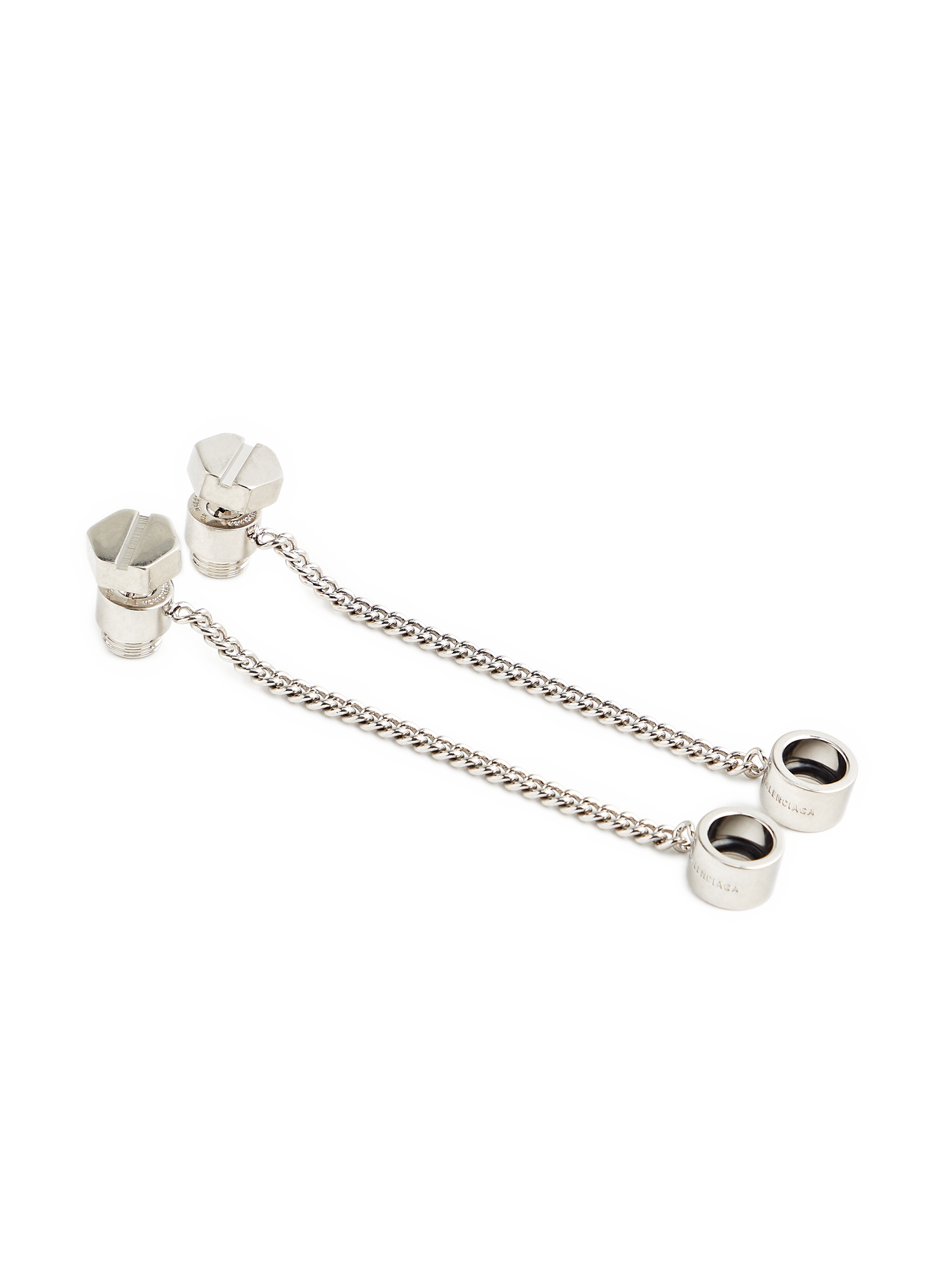 Boucles d'oreille Screw en laiton BALENCIAGA Argent