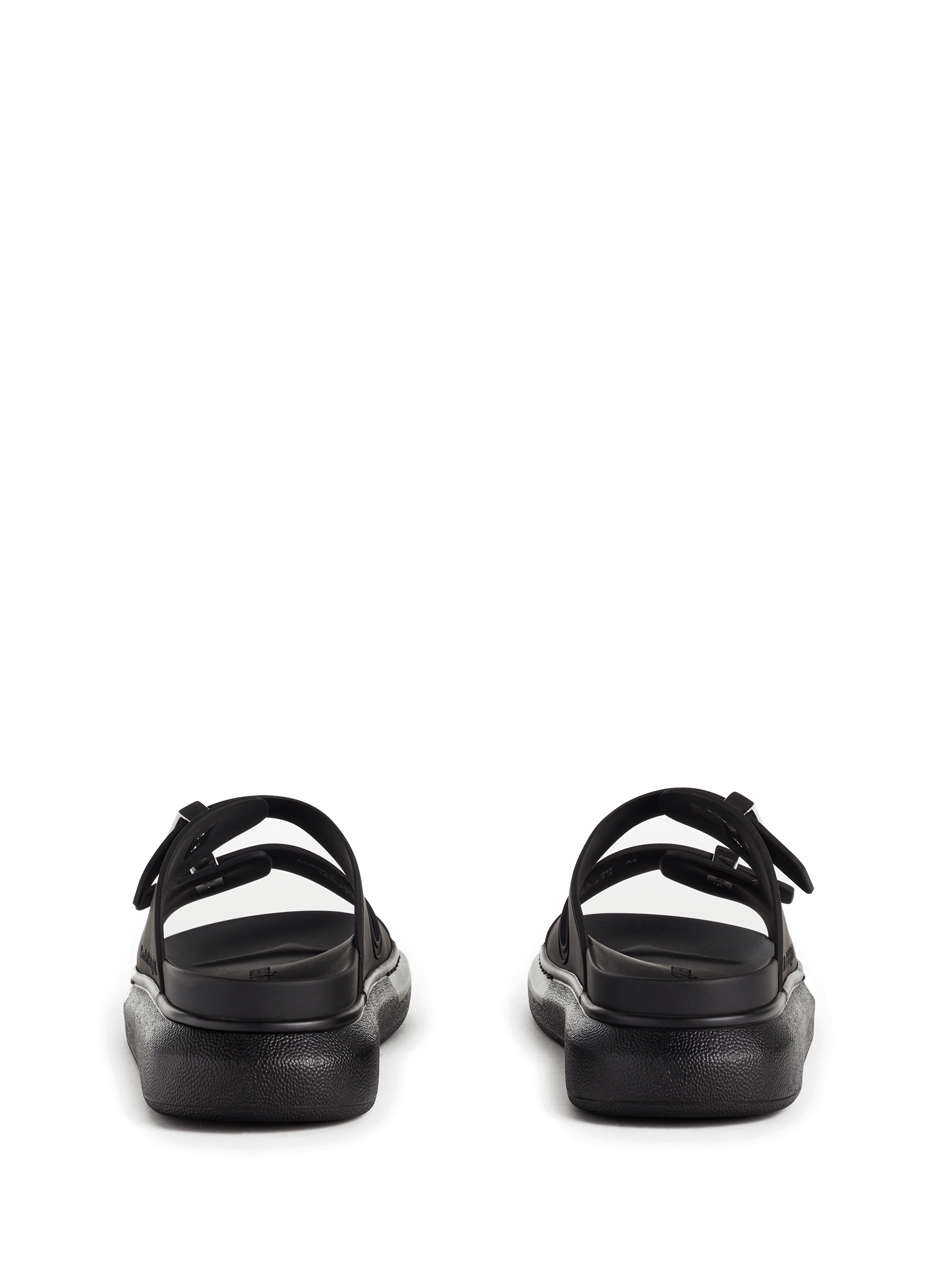 LEATHER UPPER AND RUBBER SOLE SANDAL ALEXANDER MCQUEEN Noir