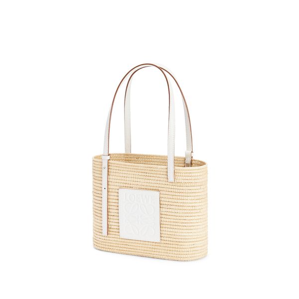 Loewe Raffia And Leather Basket Bag In Multicolour