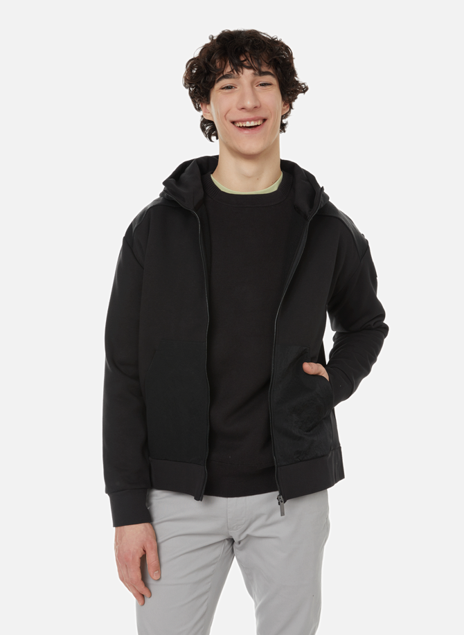 Cotton and recycled cotton zip-up hoodie CALVIN KLEIN