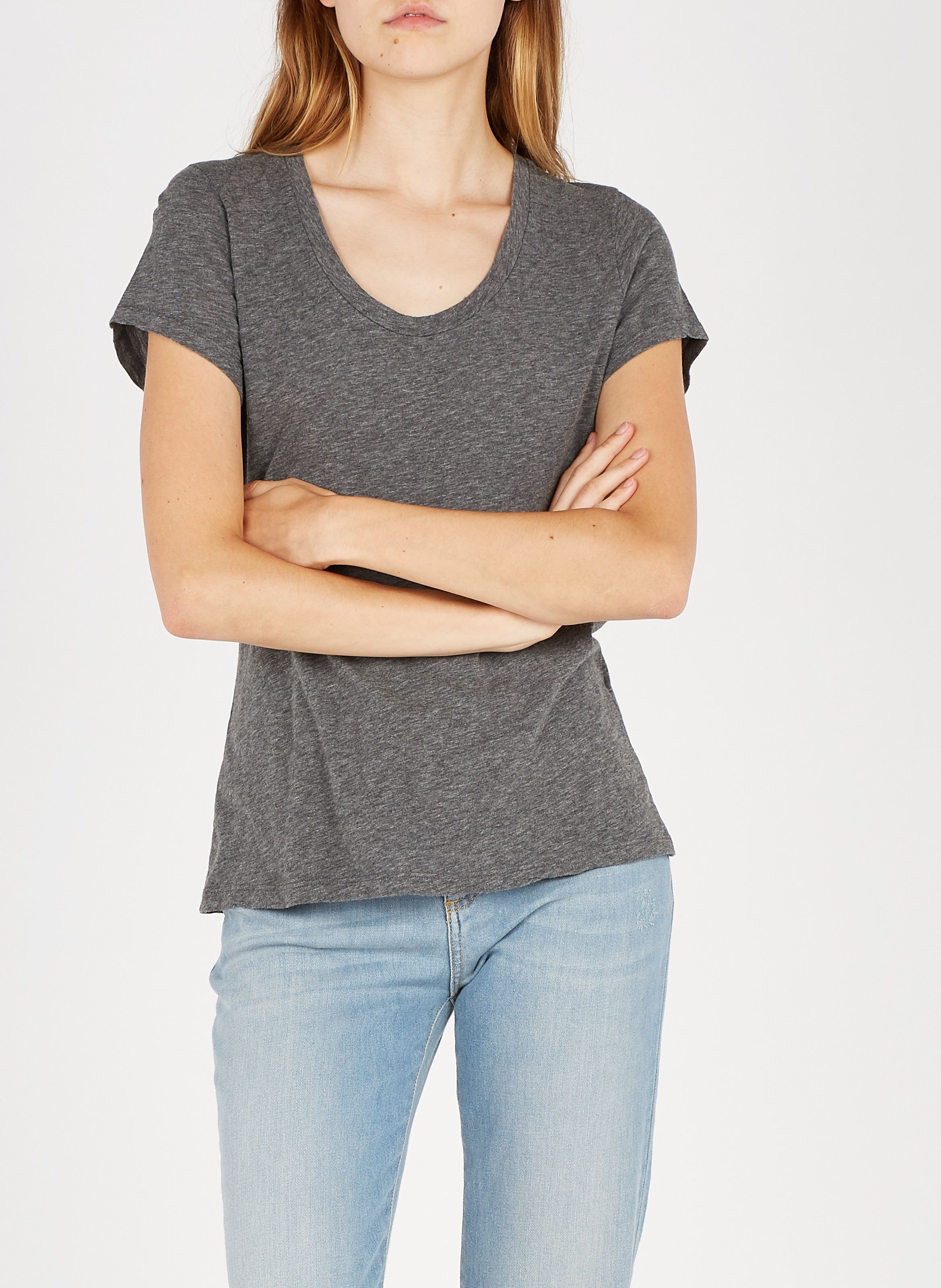 Tee-shirt col rond en coton mélangé jacksonville  Anthracite chine