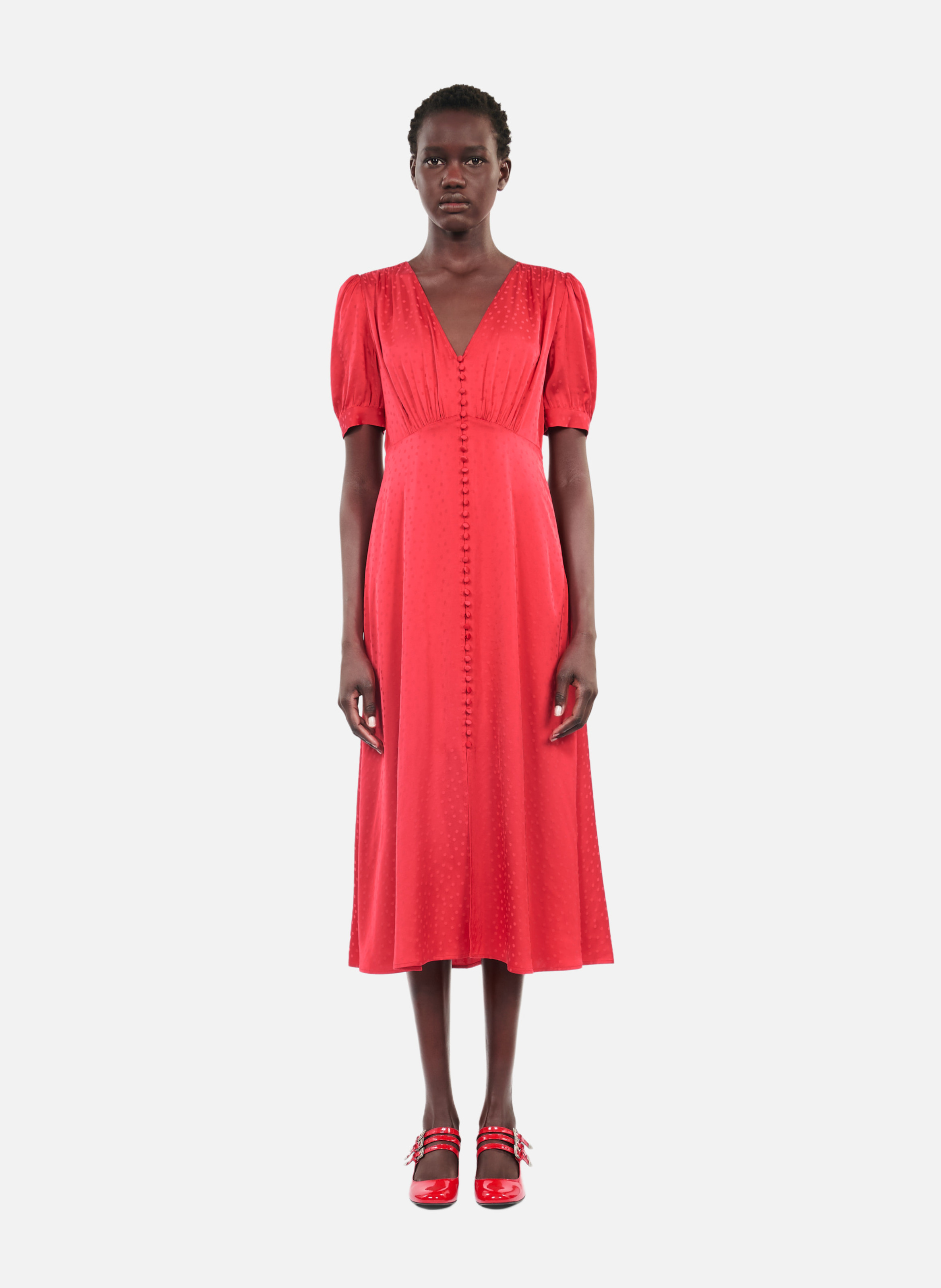 Robe longue avec boutonnage THE KOOPLES Rouge
