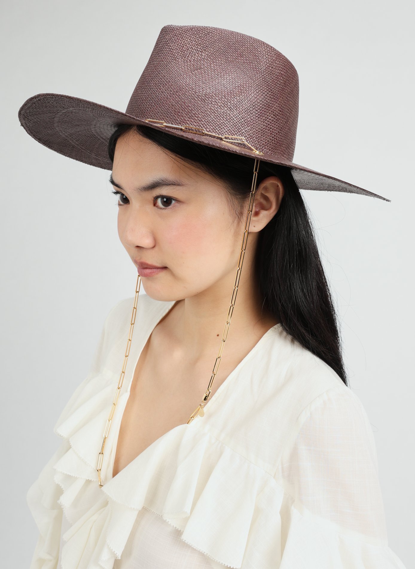 Chapeau en paille à chaêne VAN PALMA Marron