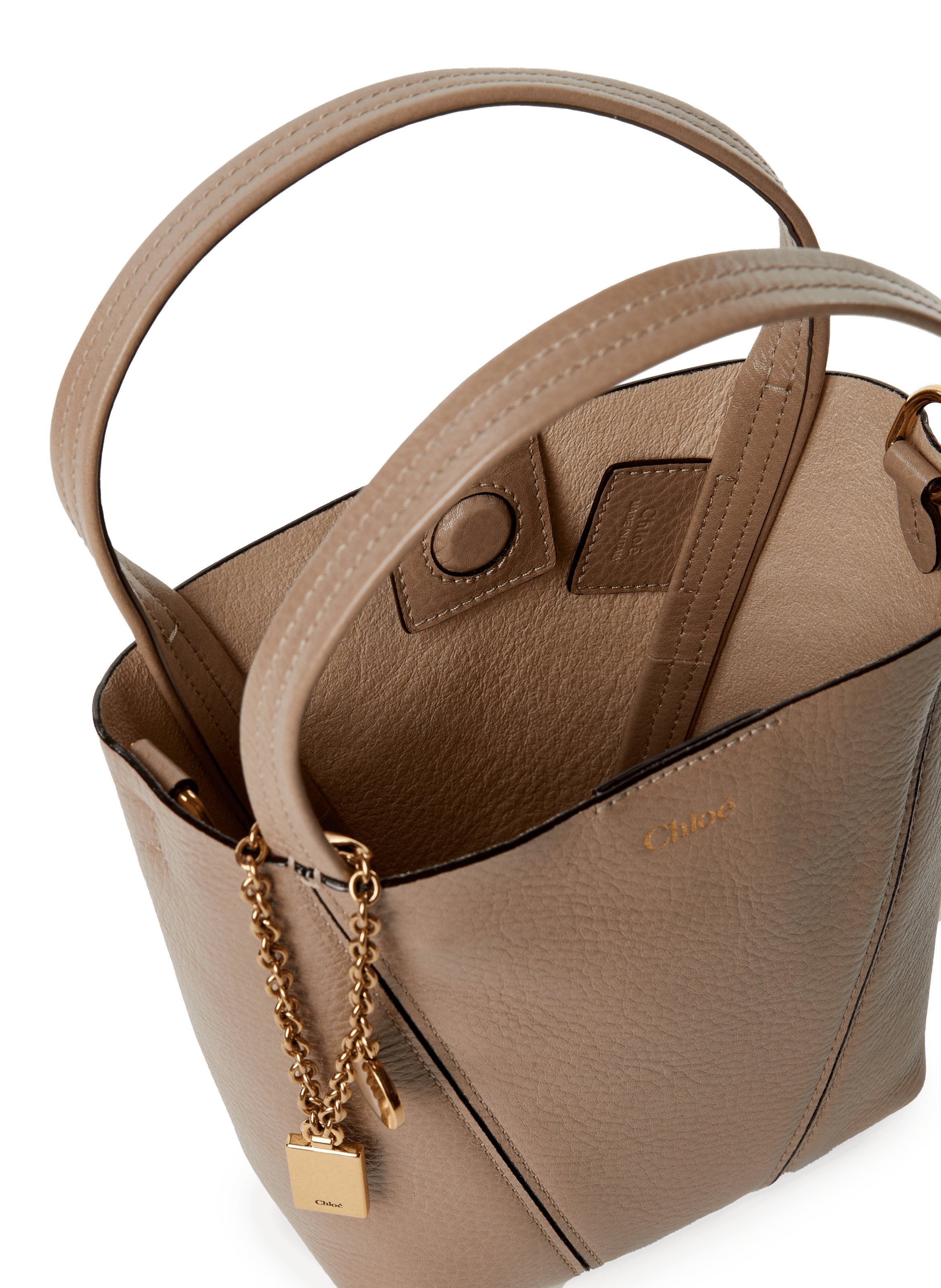 Sac à main Spin en cuir de veau CHLOÉ Gris