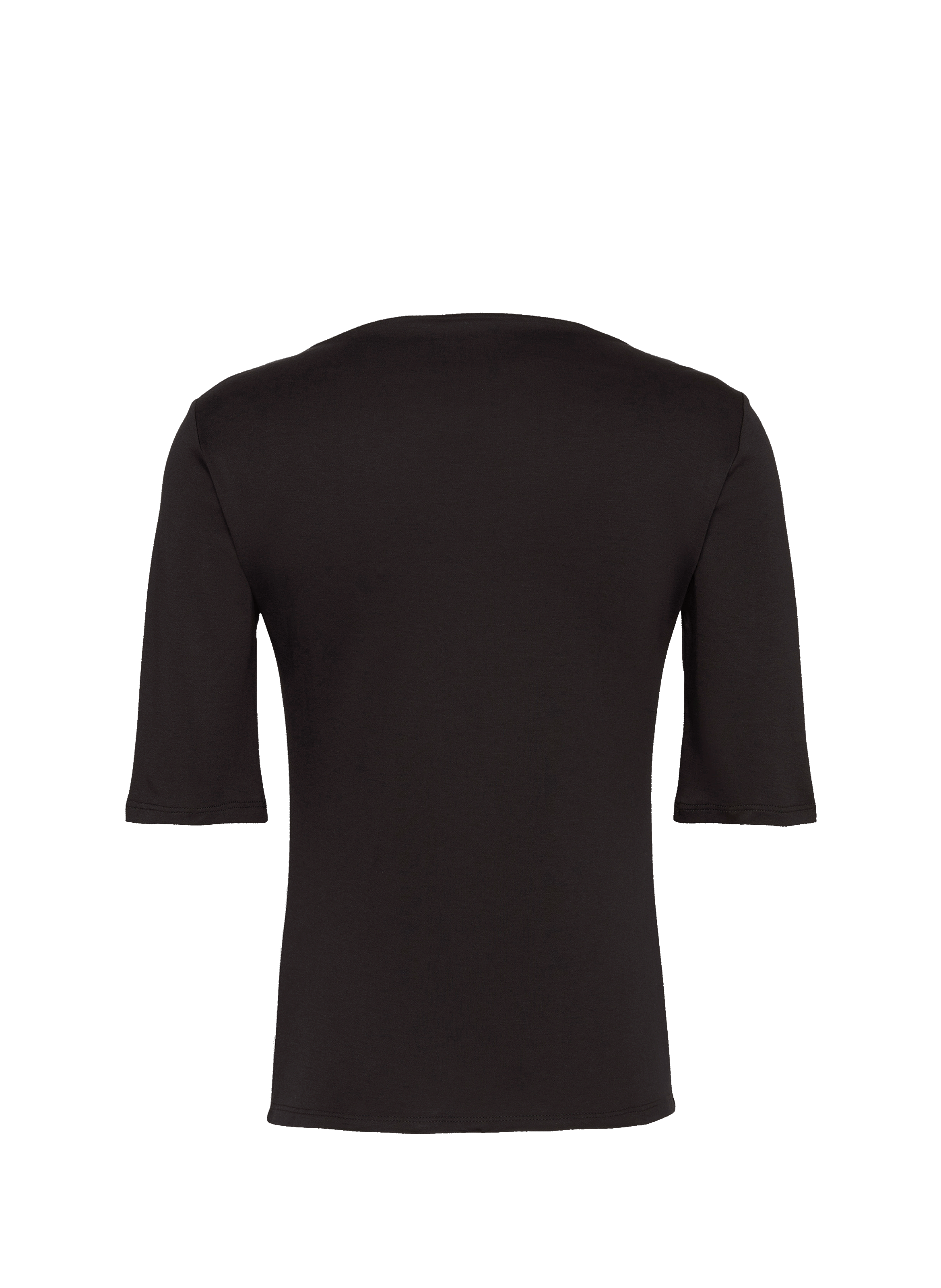 T-shirt manches 3/4 à col bateau en coton CALVIN KLEIN Noir