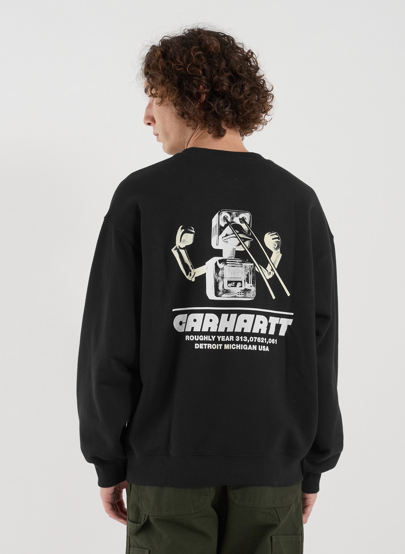 Oversized cotton screen-printed sweatshirt CARHARTT WIP Black