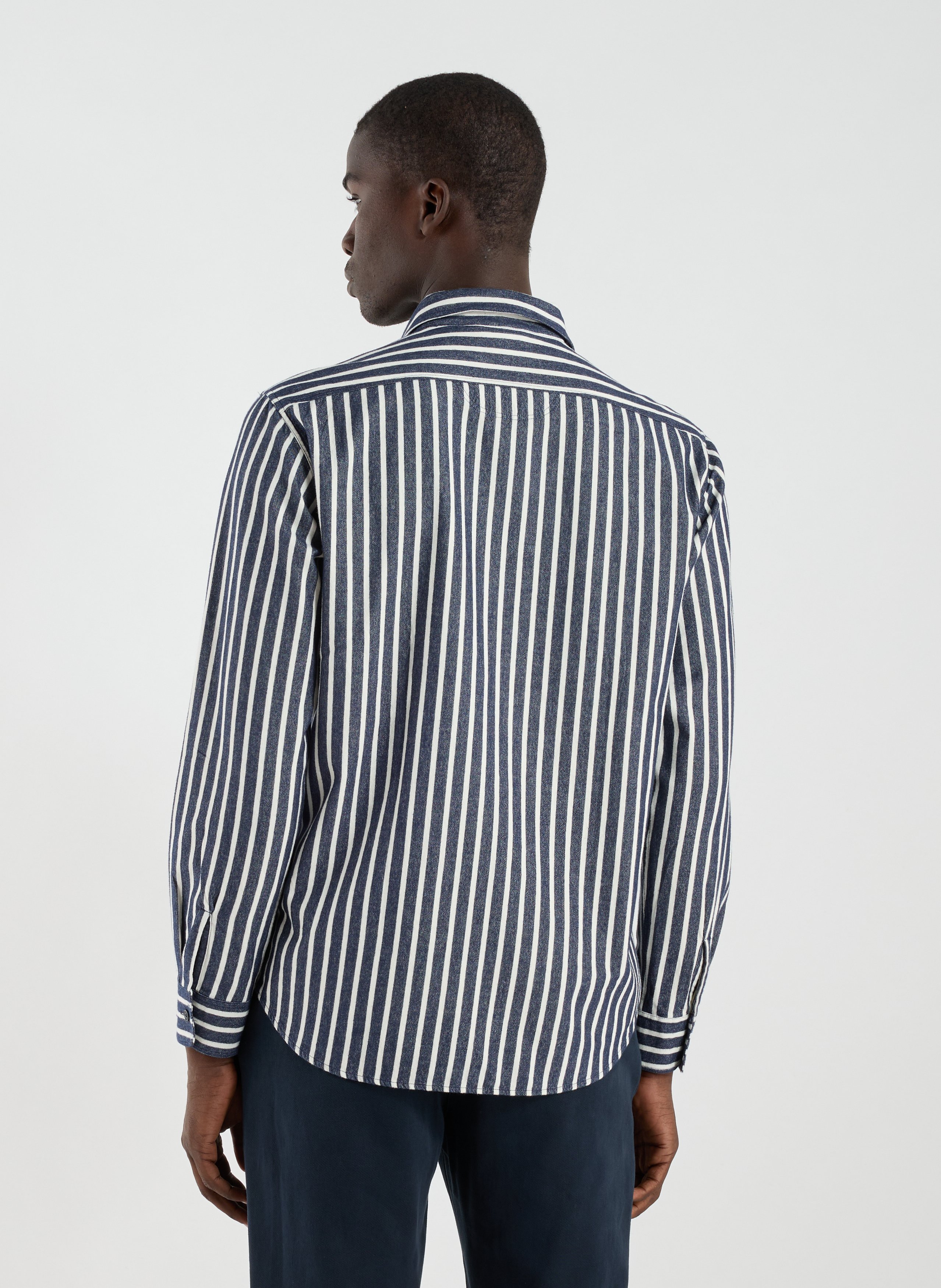 Chemise à rayures en coton REPLAY Bleu