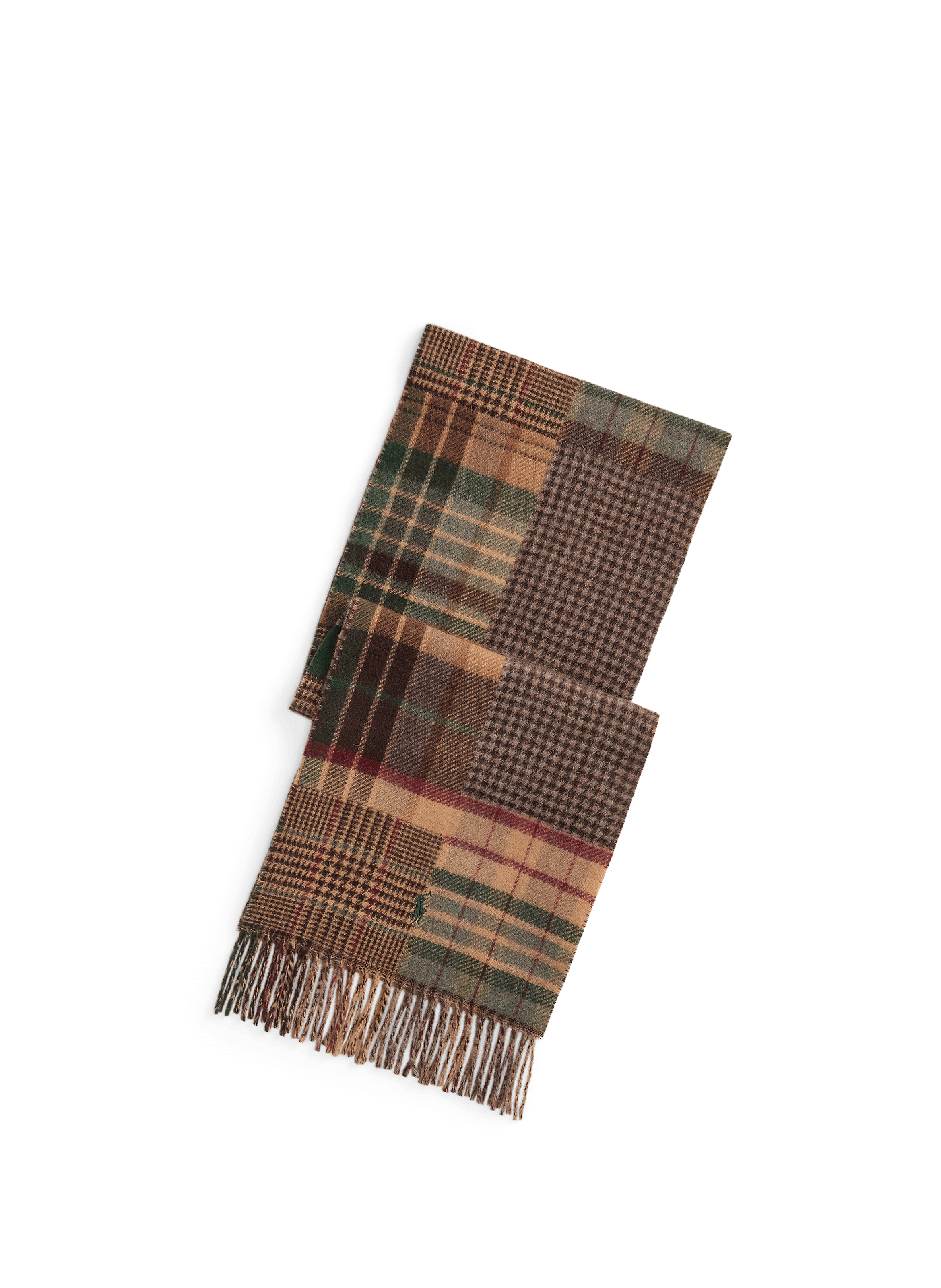 POLO RALPH LAUREN Printed wool scarf  Brown