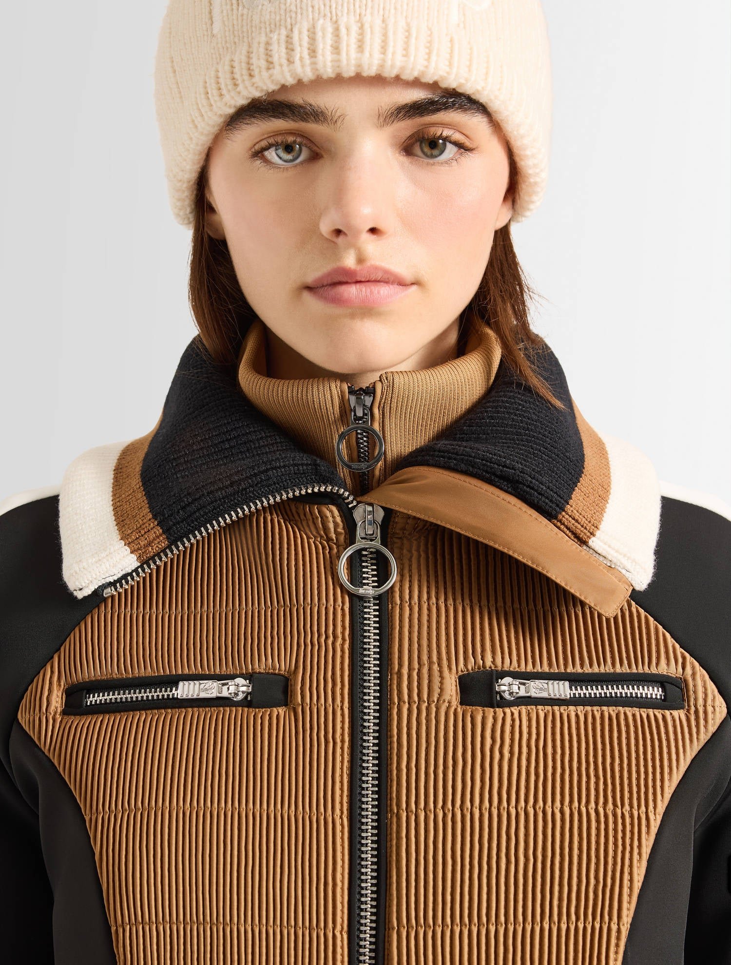 Combinaison de ski jorket col tailleur coupe ajusté FUSALP Beige