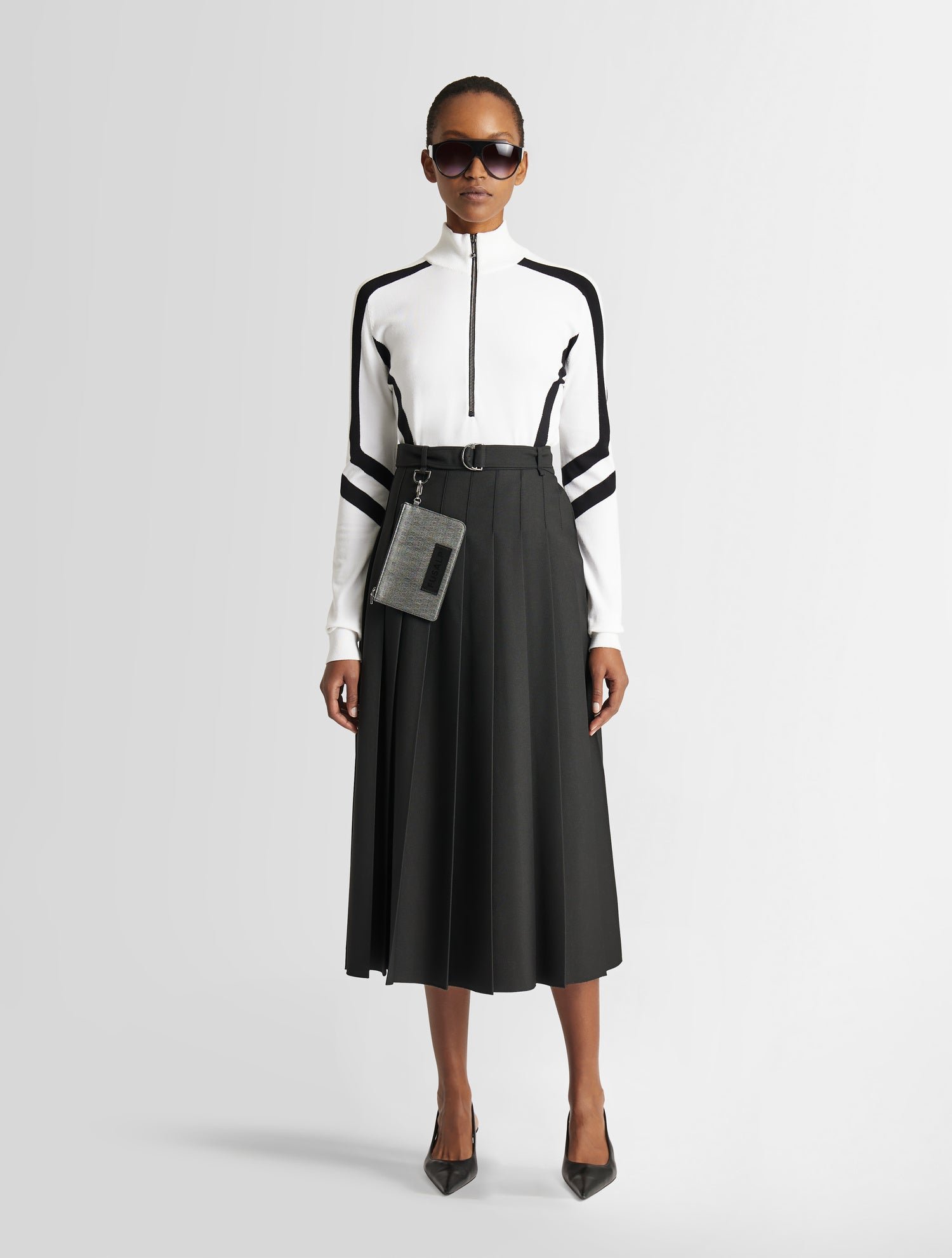 Pull virginie col montant coupe regular FUSALP Blanc