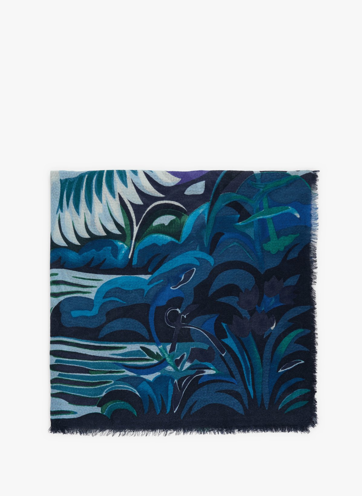 Echarpe à motif en laine et soie