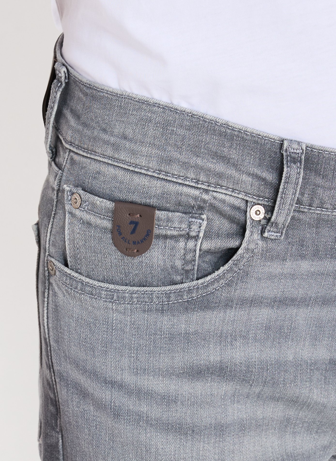 Slim cotton jeans 7 FOR ALL MANKIND Grey