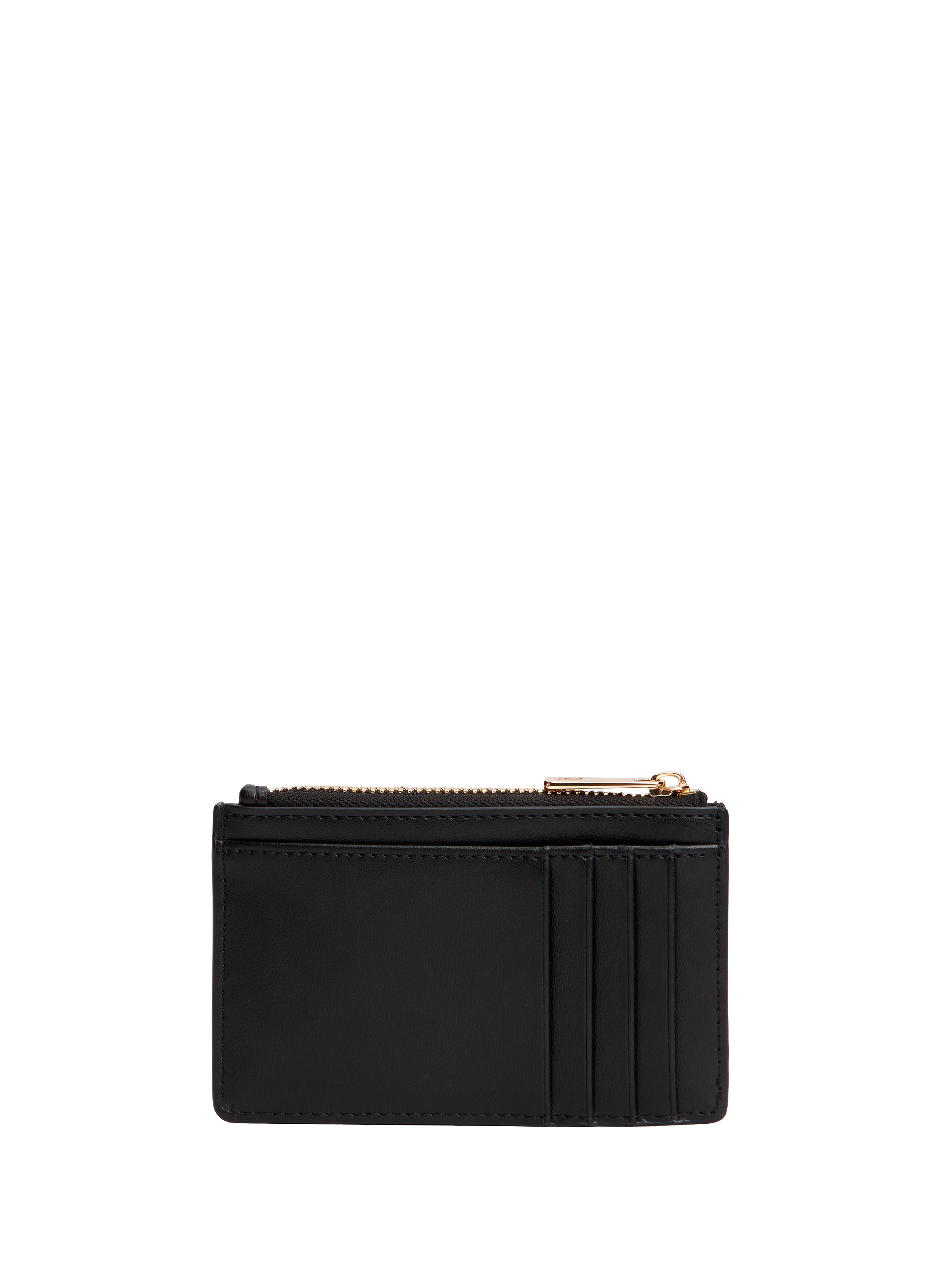 Porte-cartes zippé à logo effet cuir TOMMY HILFIGER Noir