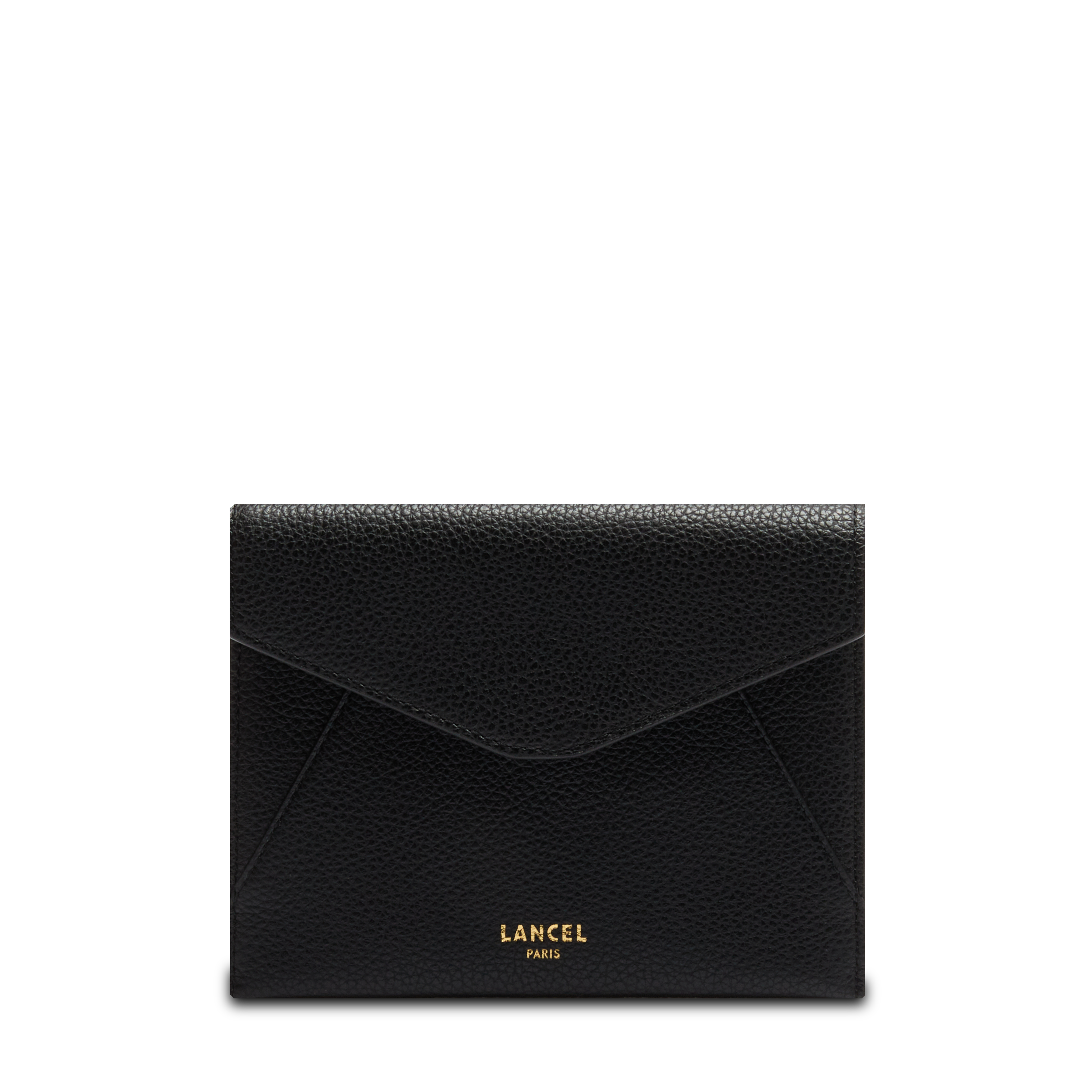 Enveloppe rabat m enveloppe de lancel en cuir LANCEL Noir