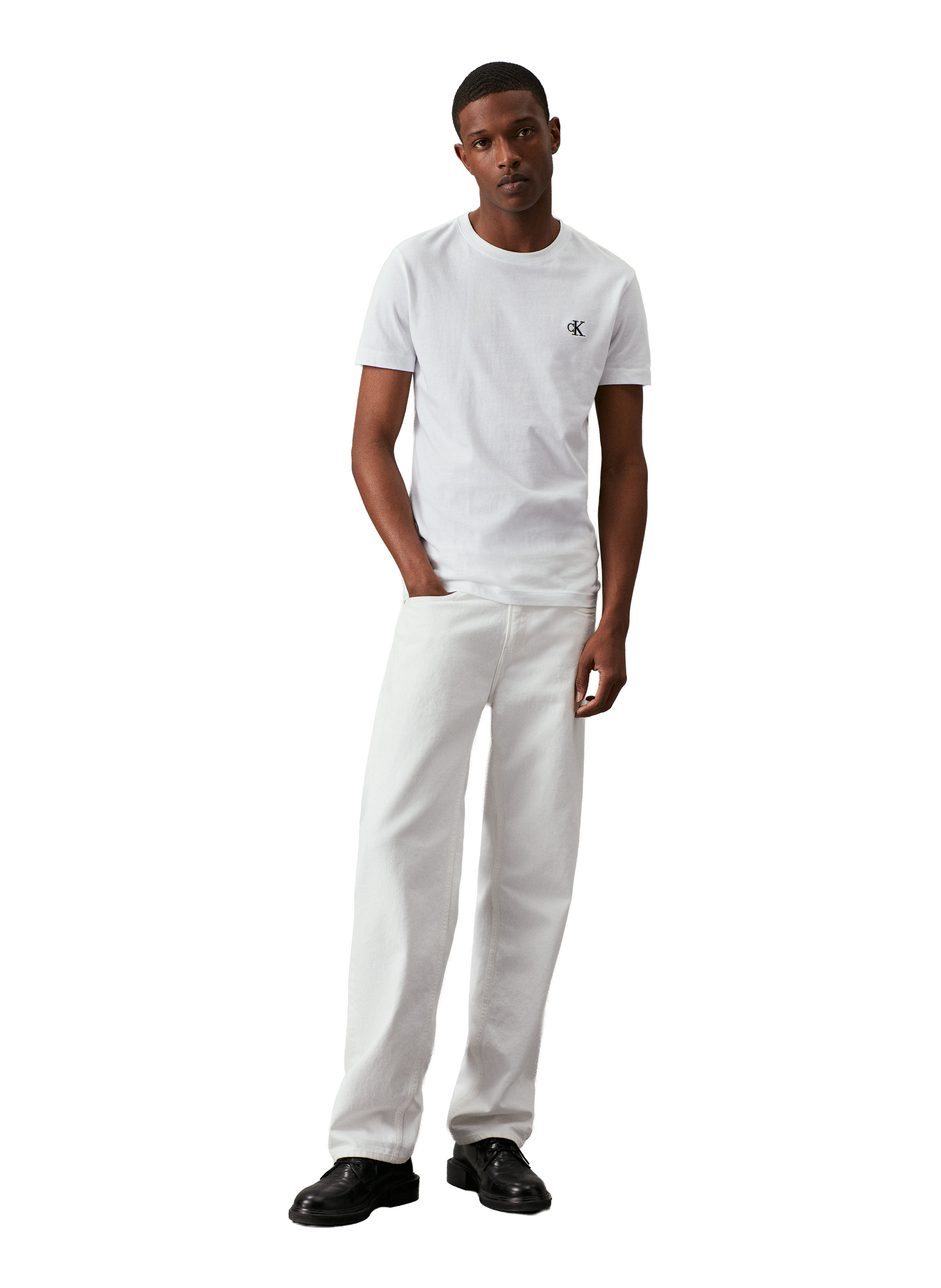 Round-neck cotton T-shirt CALVIN KLEIN White