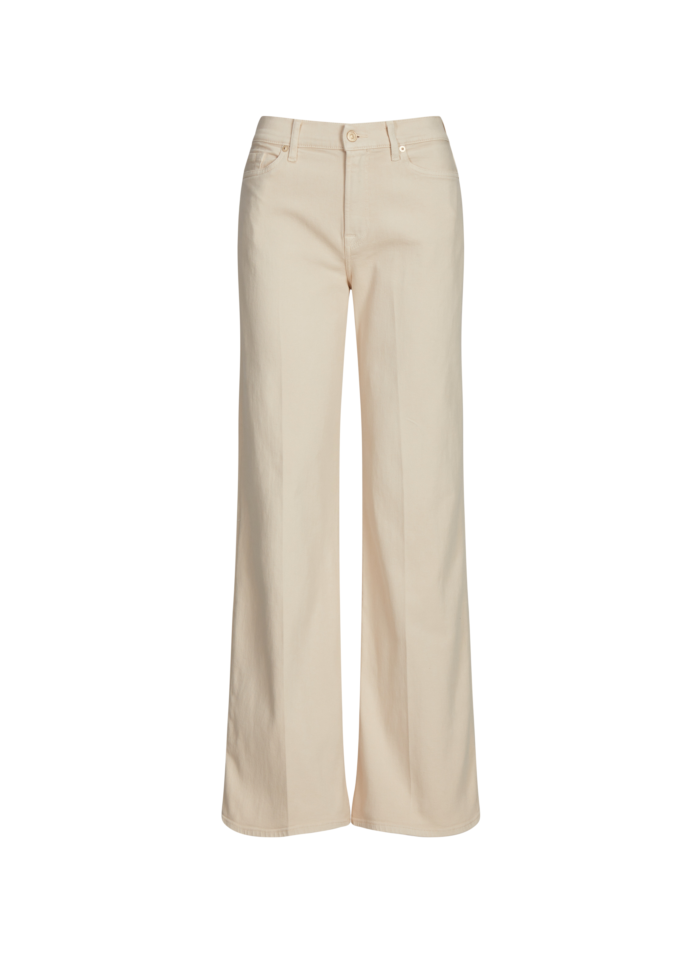 7 FOR ALL MANKIND Jean large Lotta en coton mélangé Beige