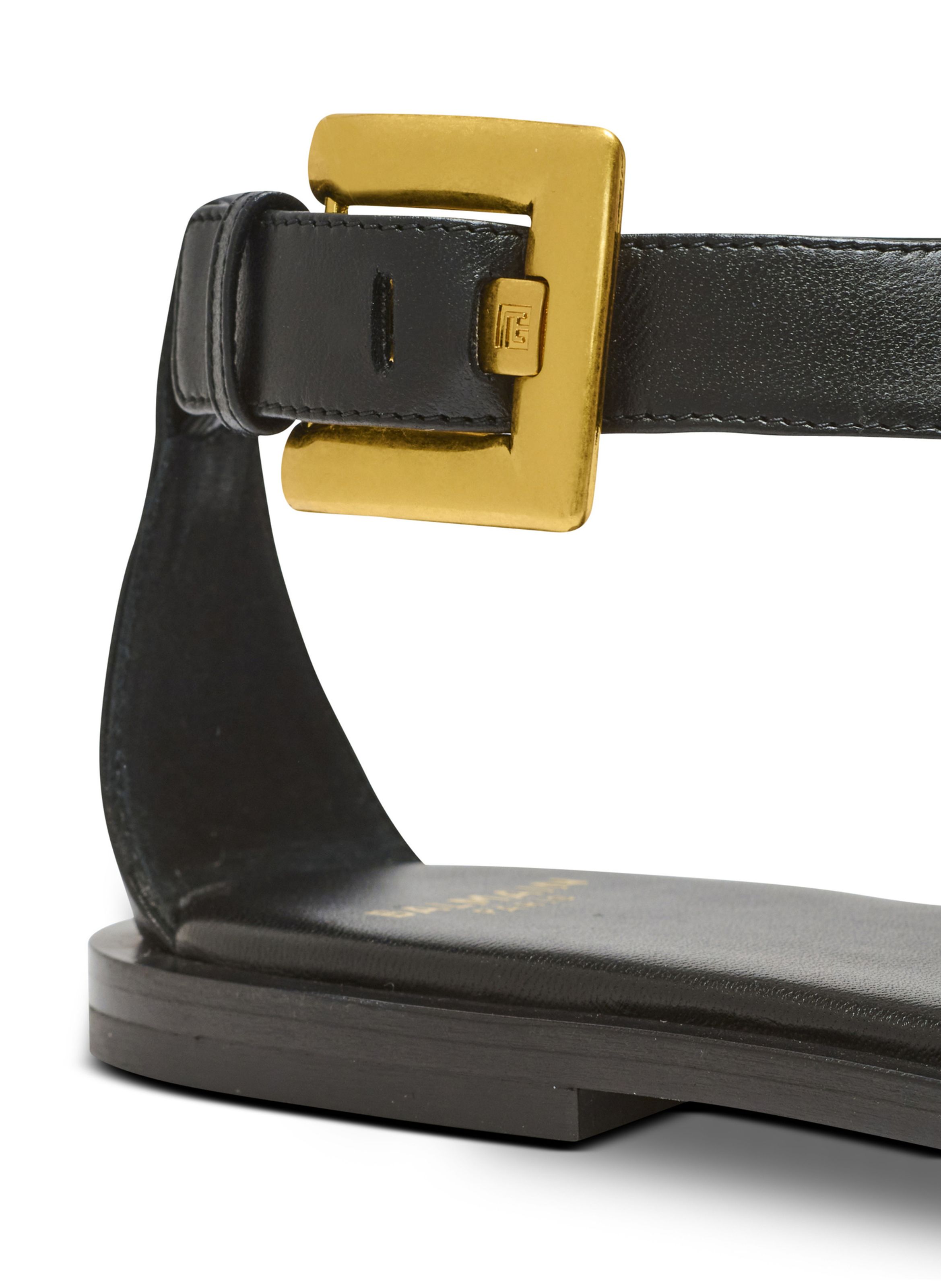 Sandales plates entre-doigts anthem en cuir d’agneau BALMAIN Noir