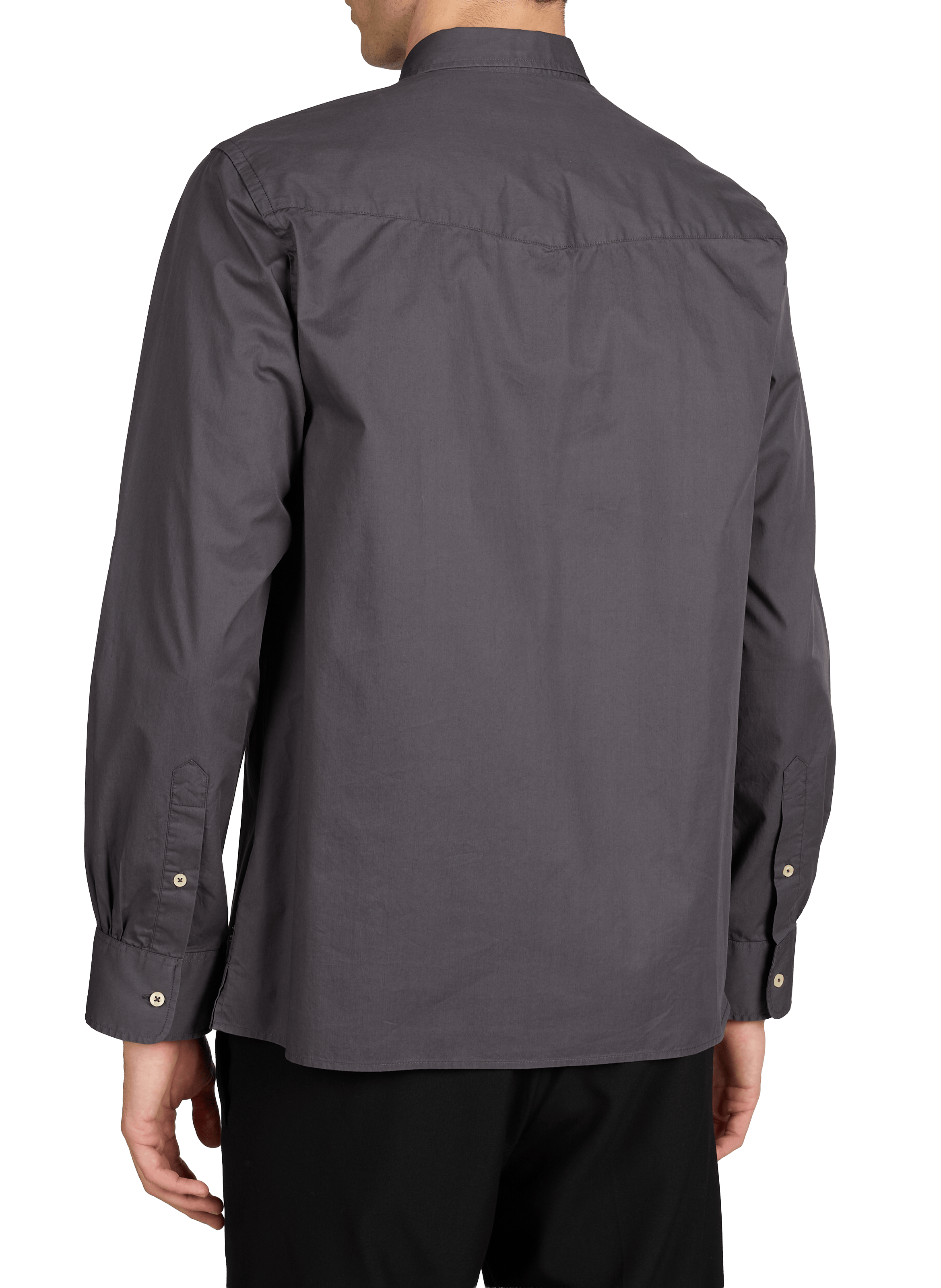 Chemise unie à col plat en coton OFFICINE GENERALE Gris