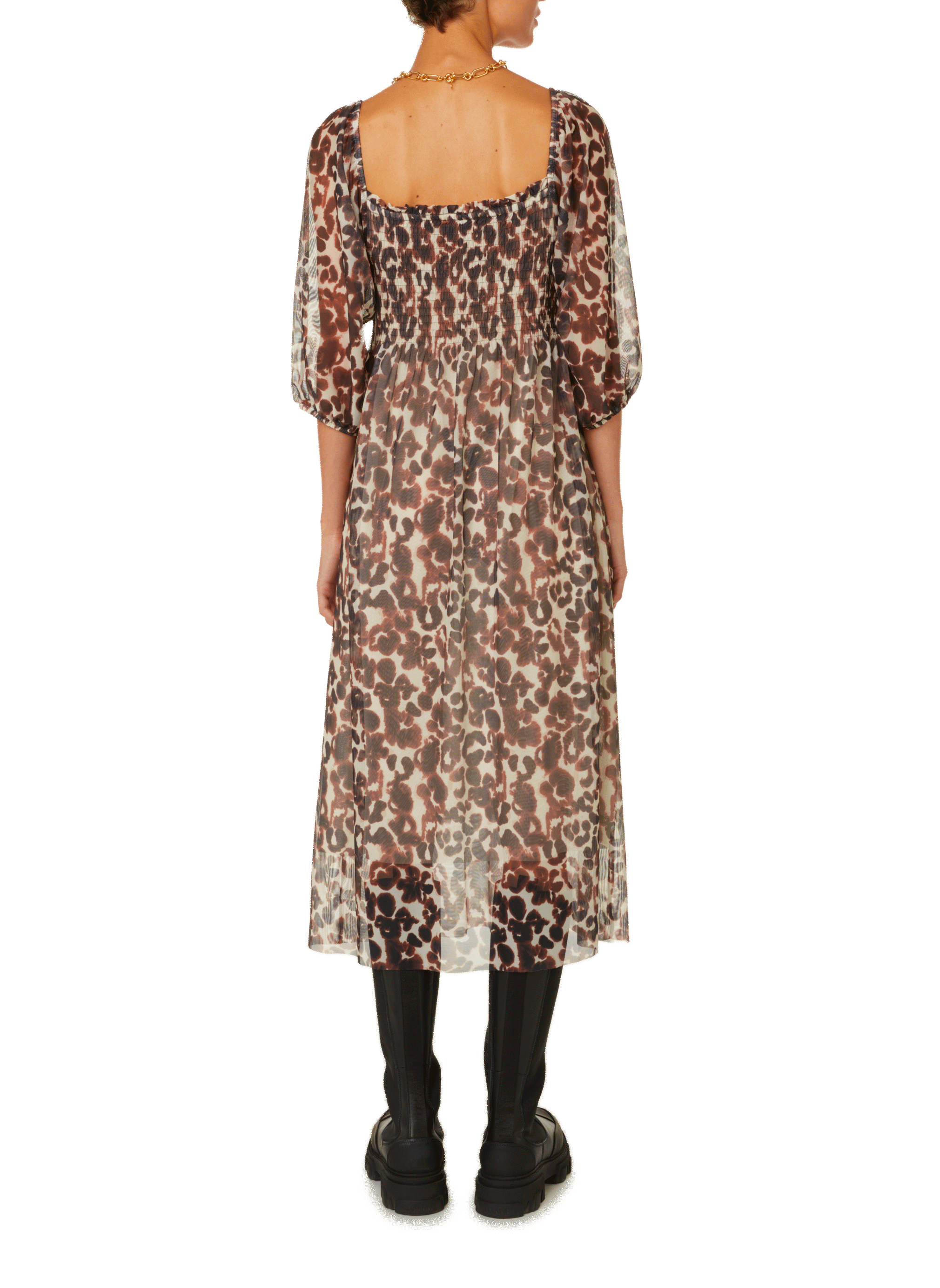 Juditta mesh midi dress BAUM UND PFERDGARTEN Brown