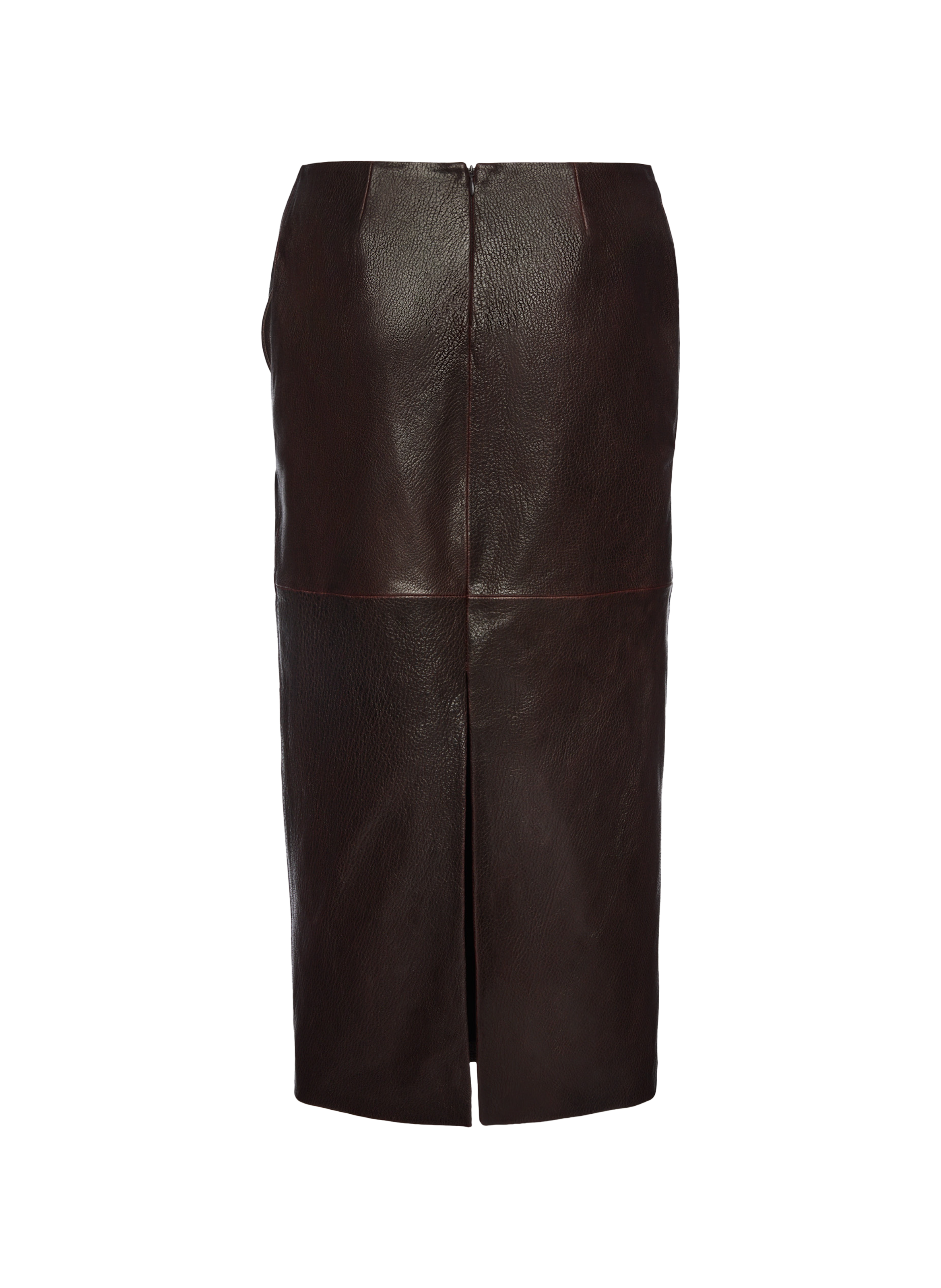 Jupe midi en cuir noir ornée de fleurs torsadées à la main MAGDA BUTRYM Marron