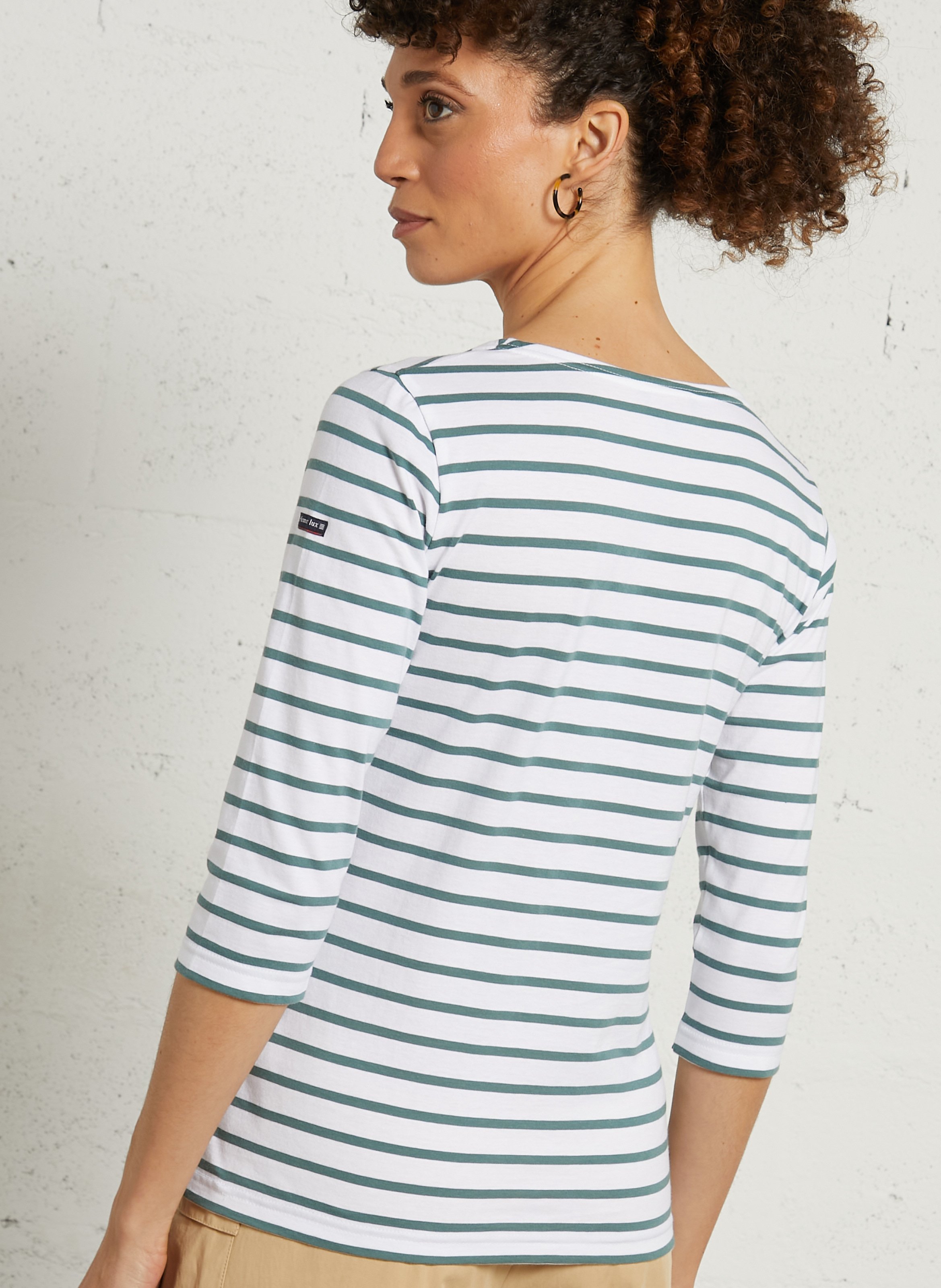 Tee-shirt droit col rond en coton ARMOR-LUX Blanc