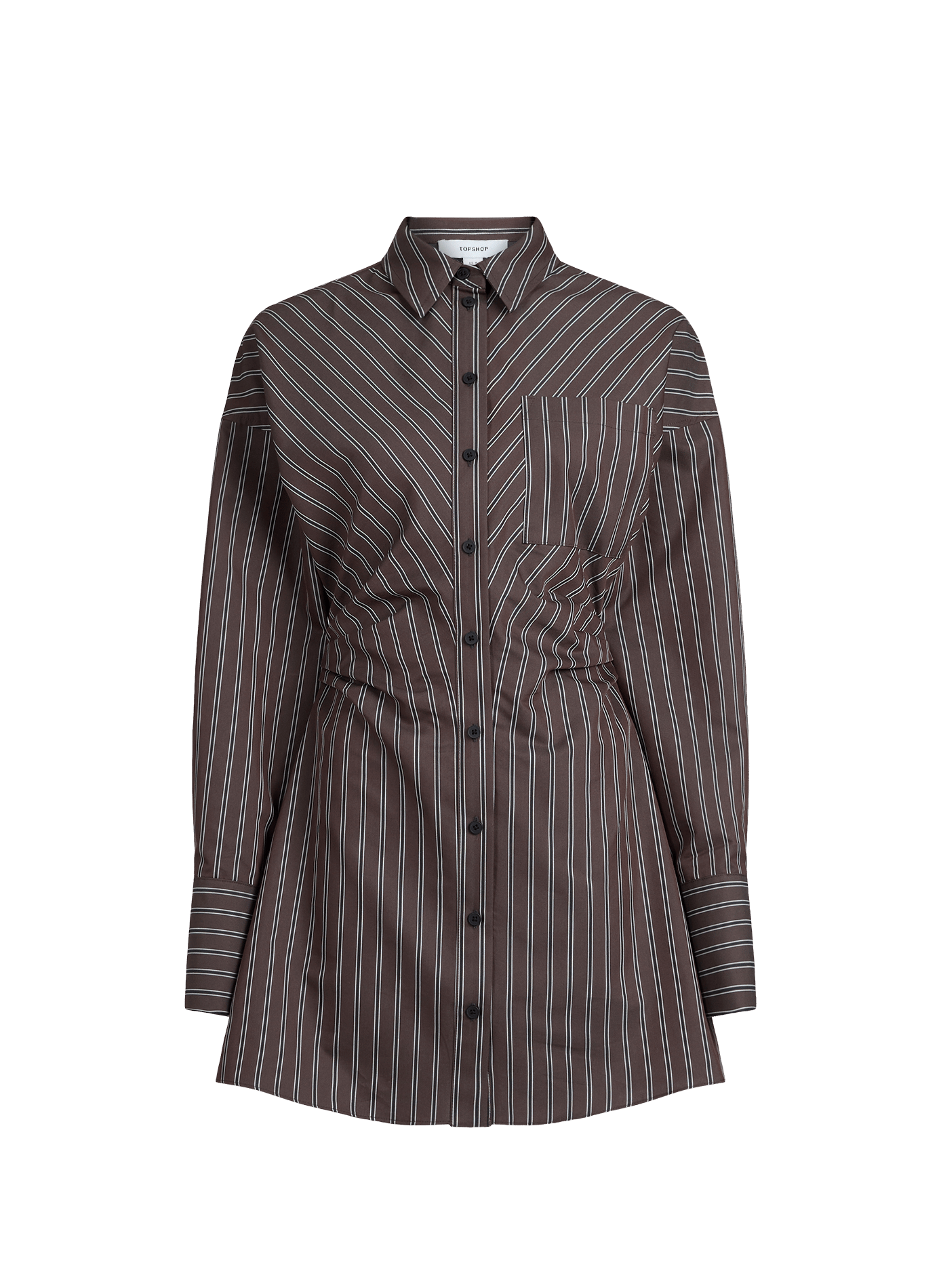 Robe courte cintrée à rayures en coton mélangé TOPSHOP Rouge