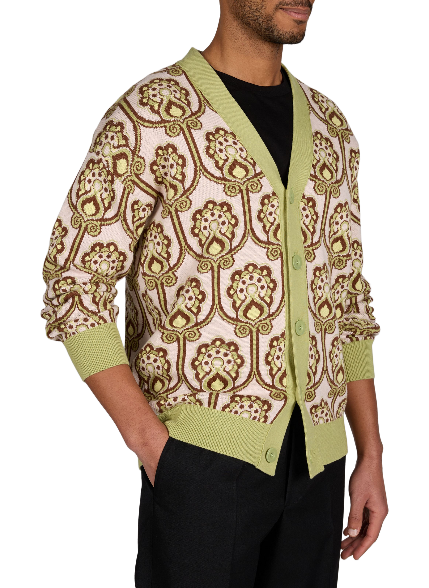 Cotton patterned cardigan DROLE DE MONSIEUR Pink