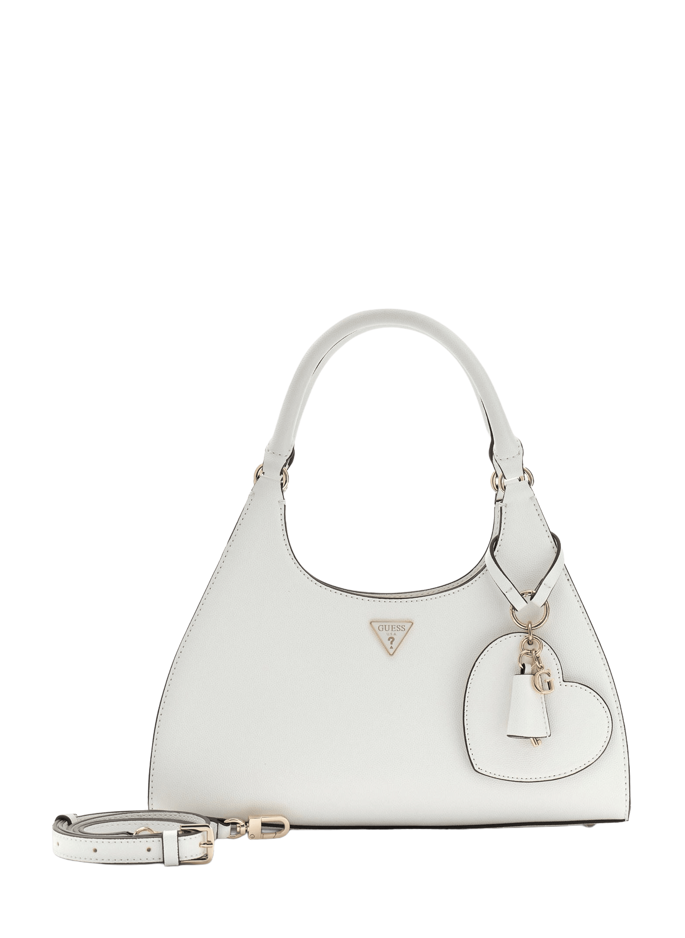 Borsa a tracolla Isobel con tracolla removibile GUESS Bianco