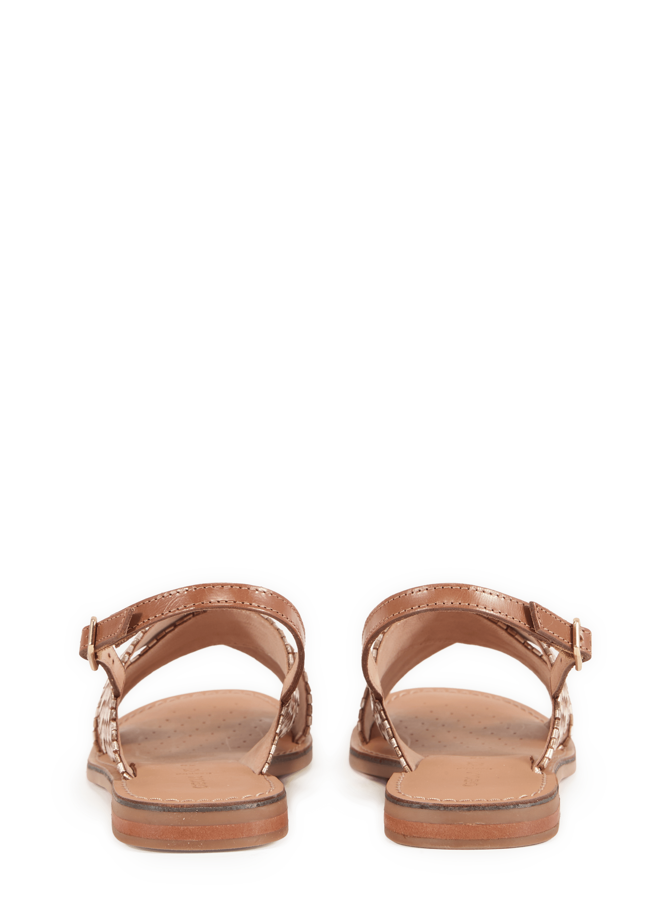 Sandales plates Maddalusia C en cuir GEOX Marron