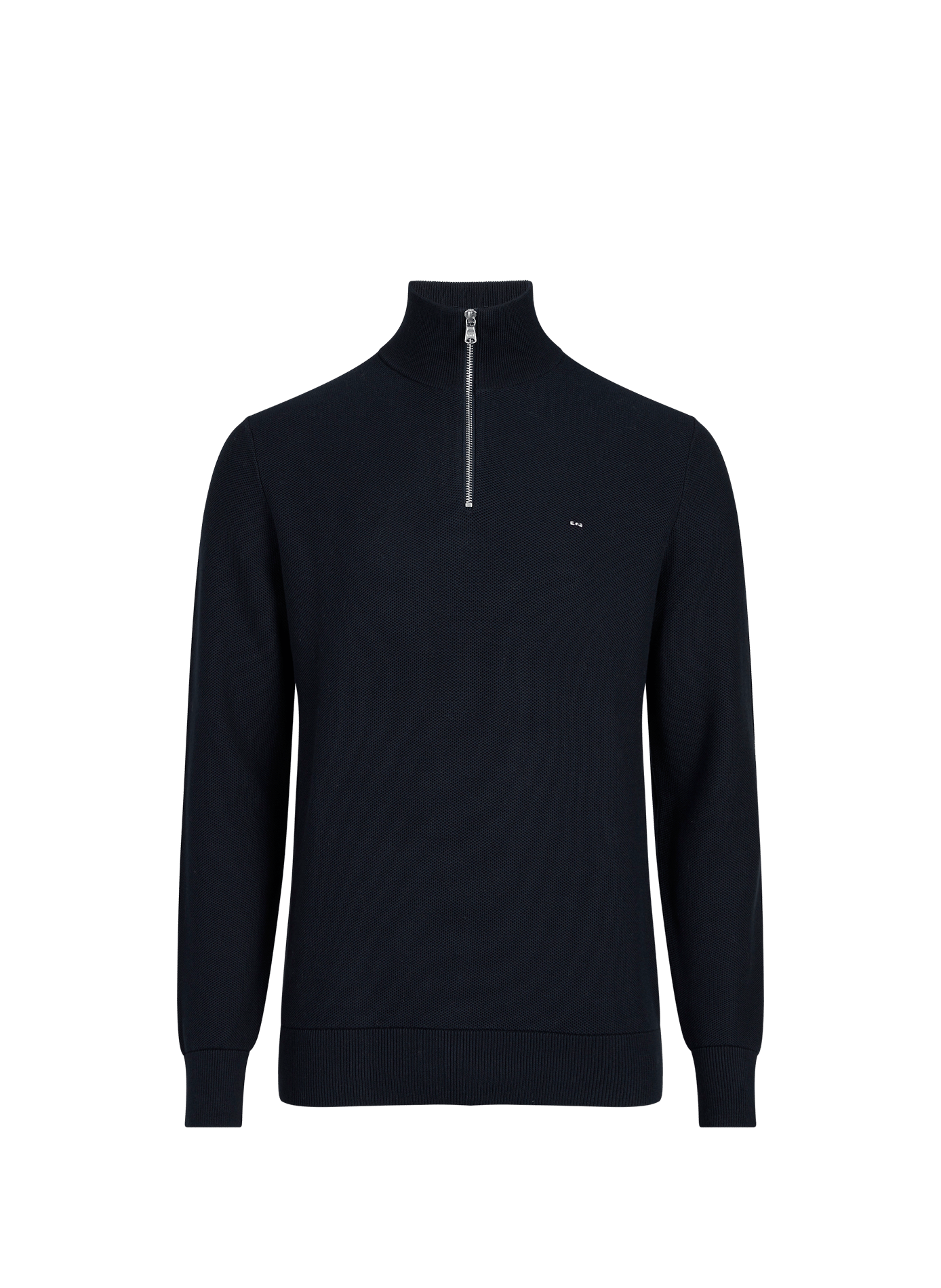 Pull col zip en coton EDEN PARK Bleu