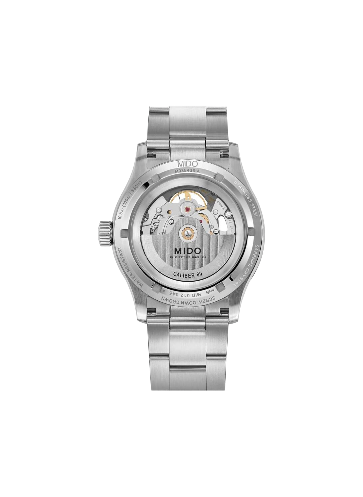 Montre Multifort Skeleton Vertigo en acier inoxydable MIDO Bleu