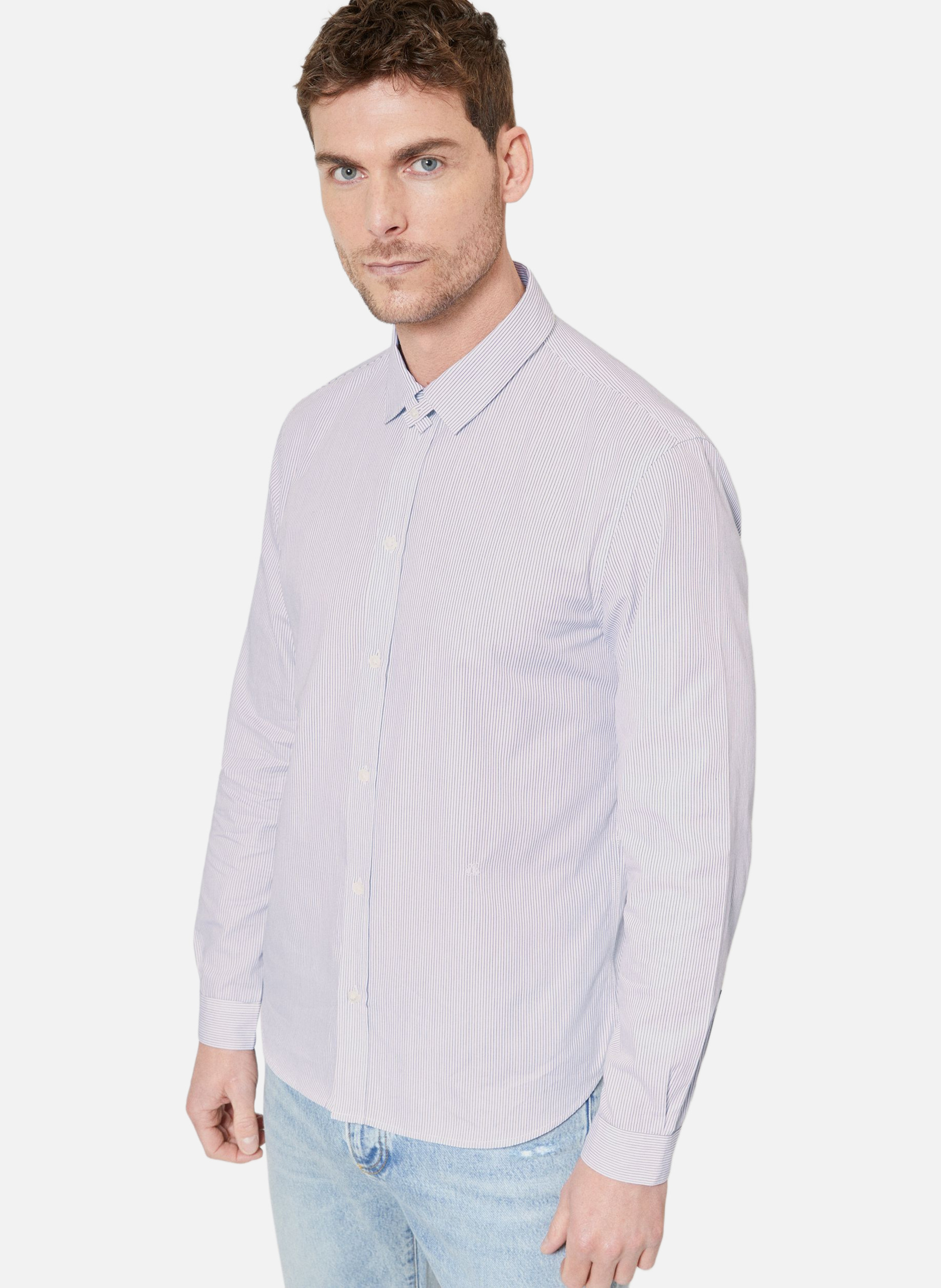 Chemise col à bride rayée THE KOOPLES Blanc