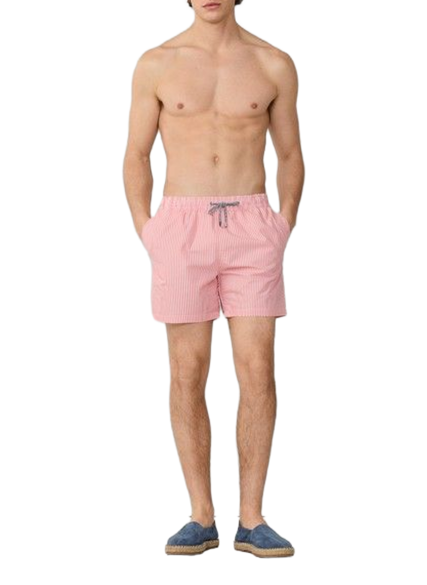 Short da bagno a righe in seersucker FACONNABLE Rosa