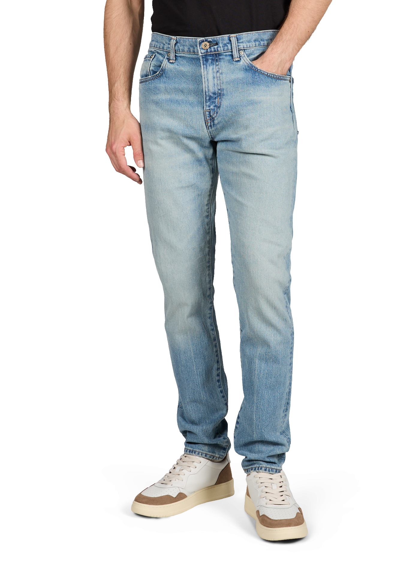 Five-pocket cotton blend jeans EDWIN Blue
