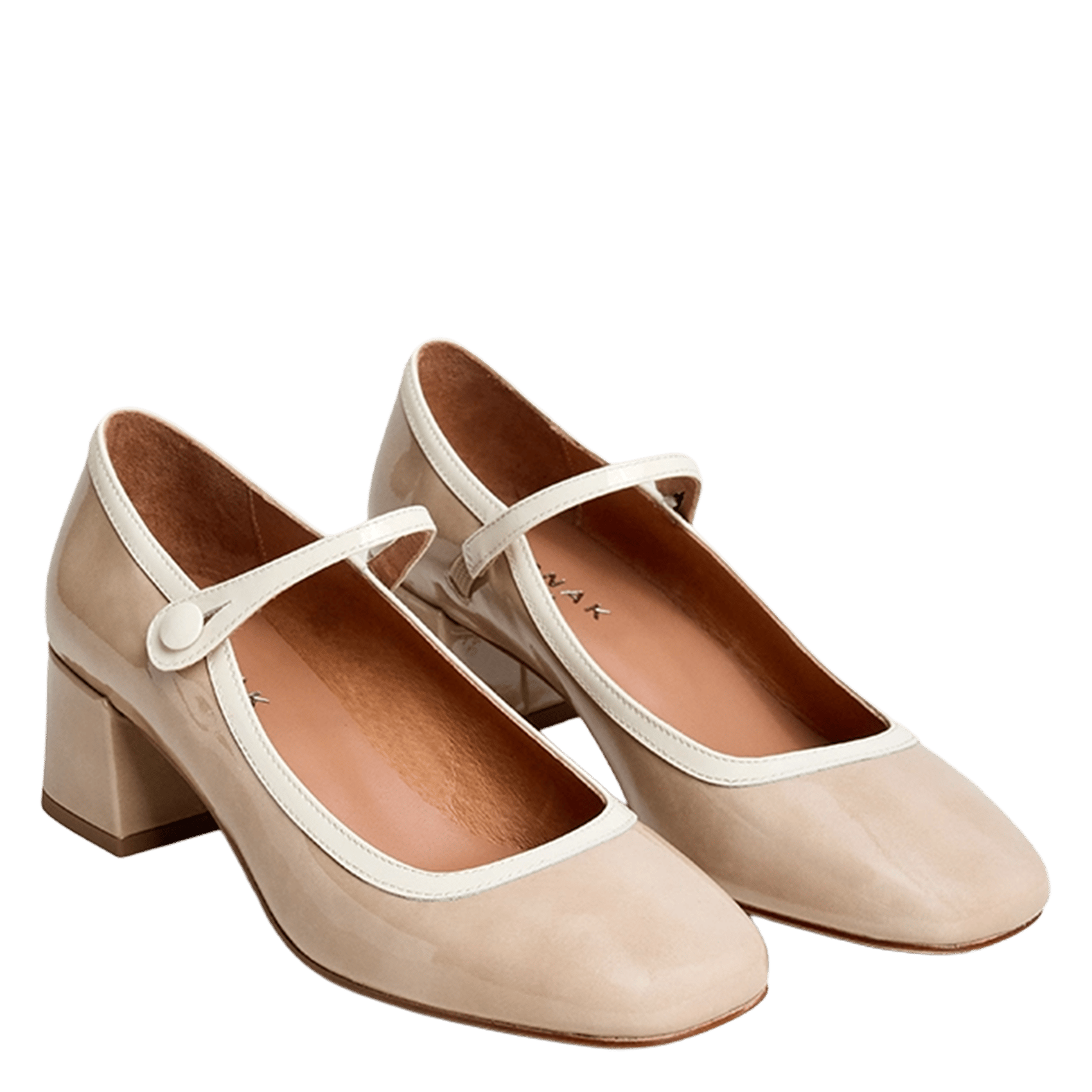 Escarpins en cuir vernis donzai JONAK Beige