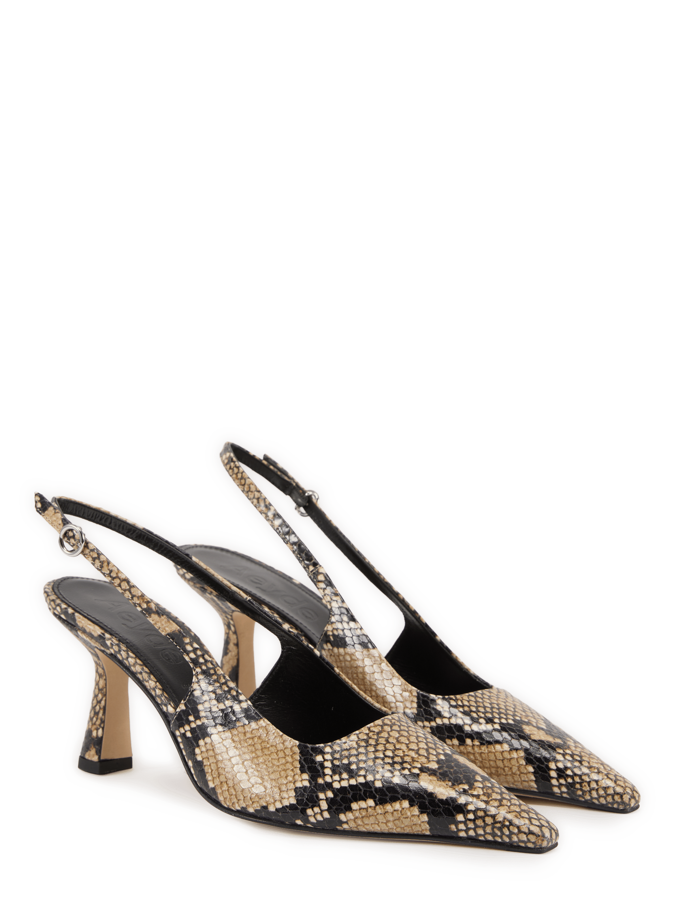 Sling-back Fernanda à imprimé serpent en cuir AEYDE Multicolore