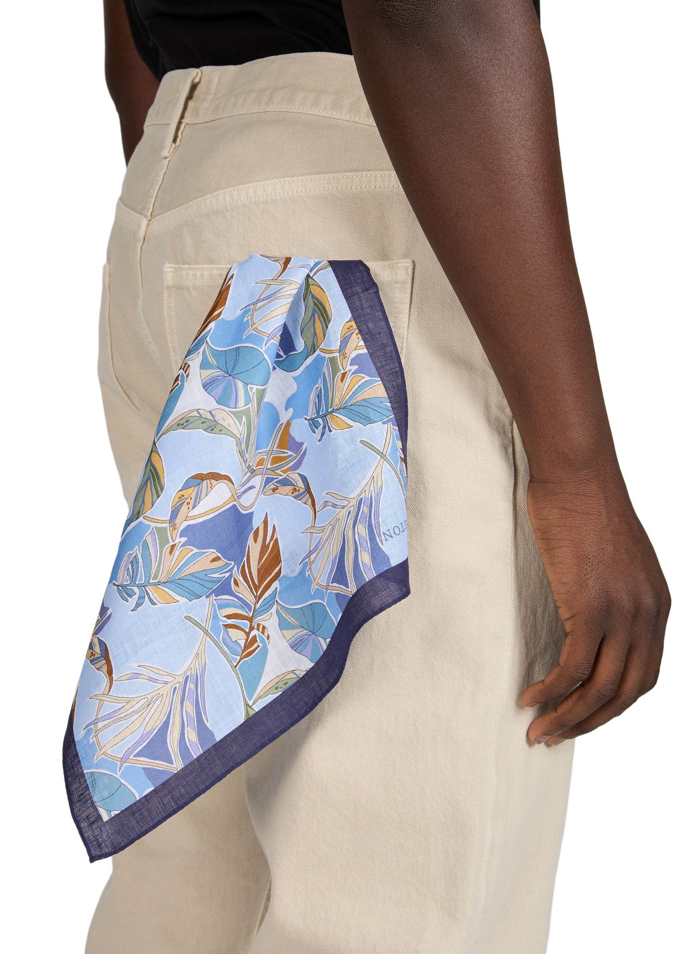 Pochette de costume en lin tropical ETON Bleu