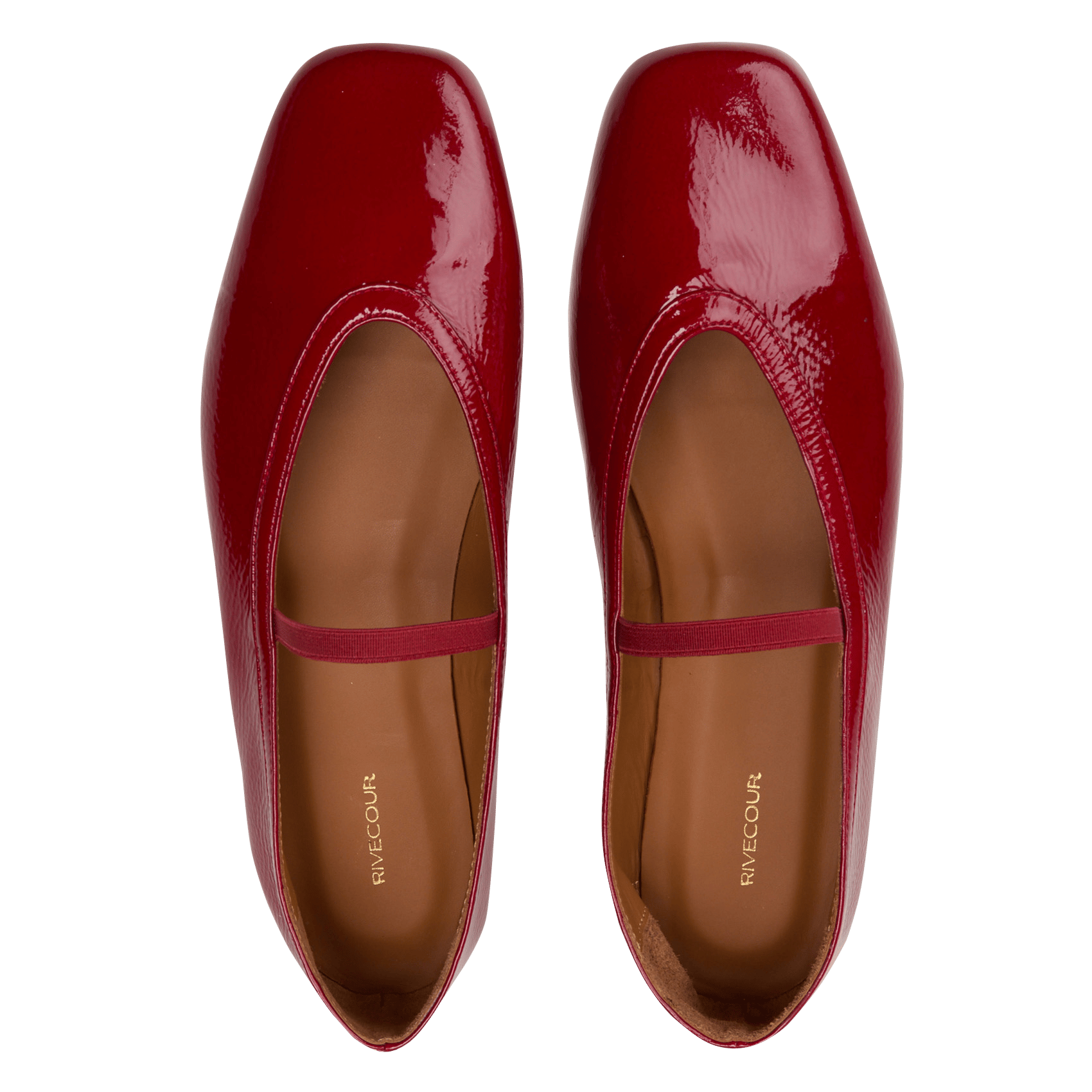Ballerines en cuir vernis RIVECOUR Rouge