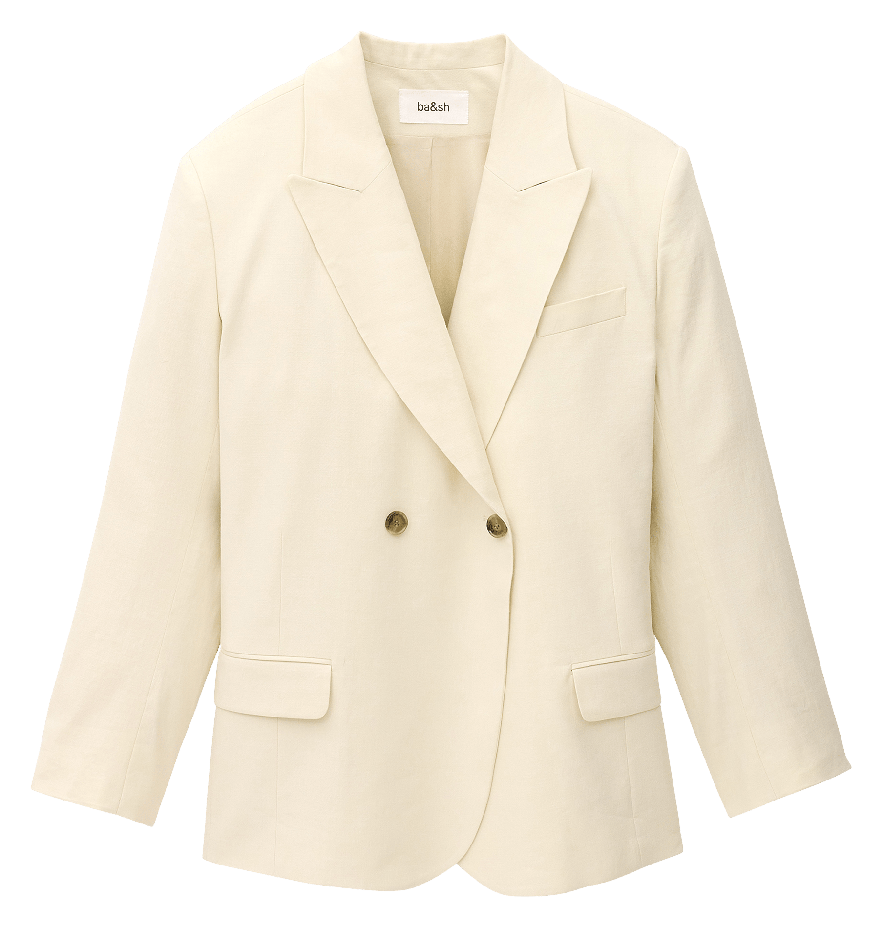 Veste col tailleur en lin mélangé clay BA&SH Beige