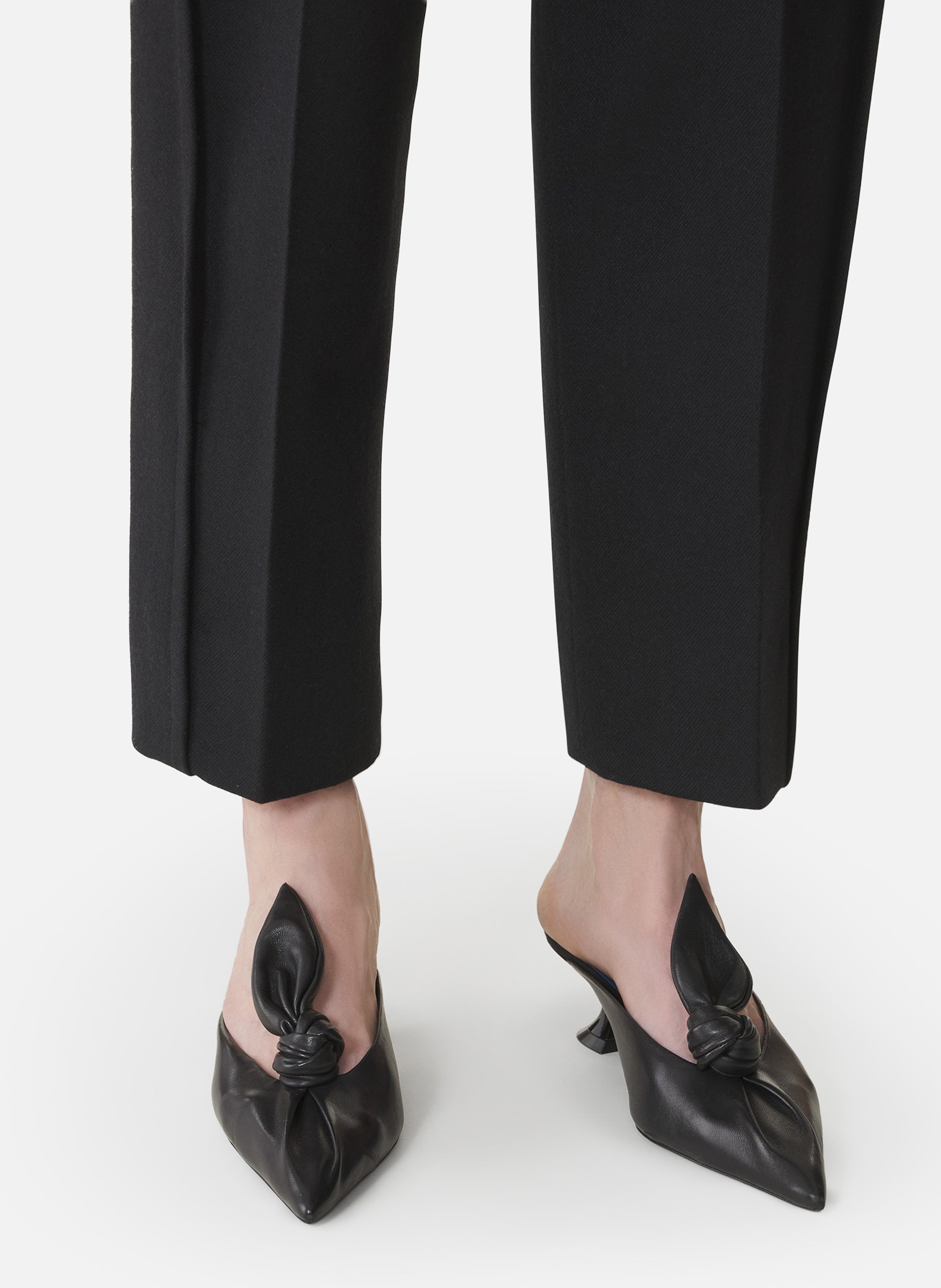 Mule à talon midnight step noeud en cuir LANVIN Noir
