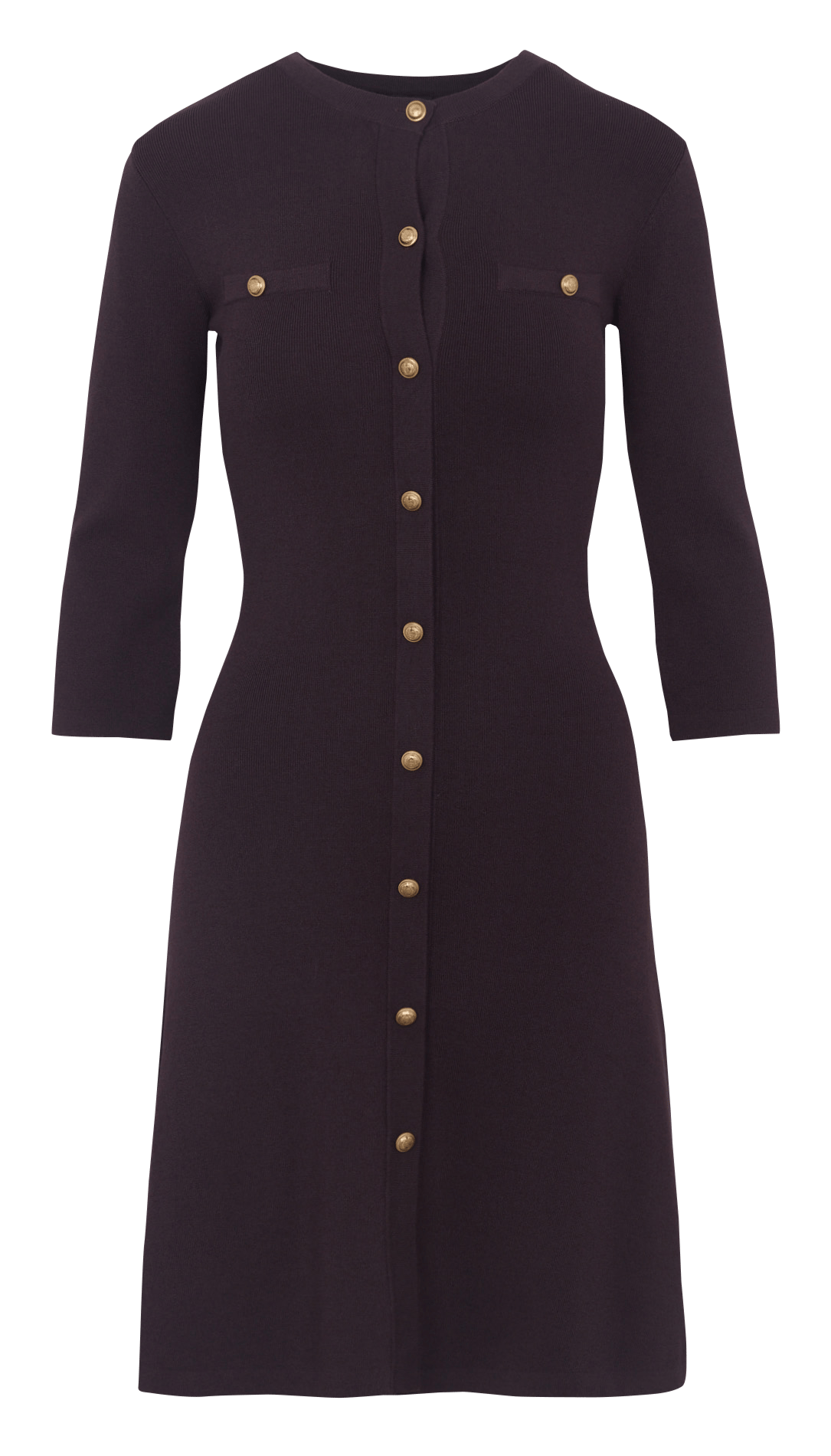 Robe midi tricot boutonné IKKS Violet